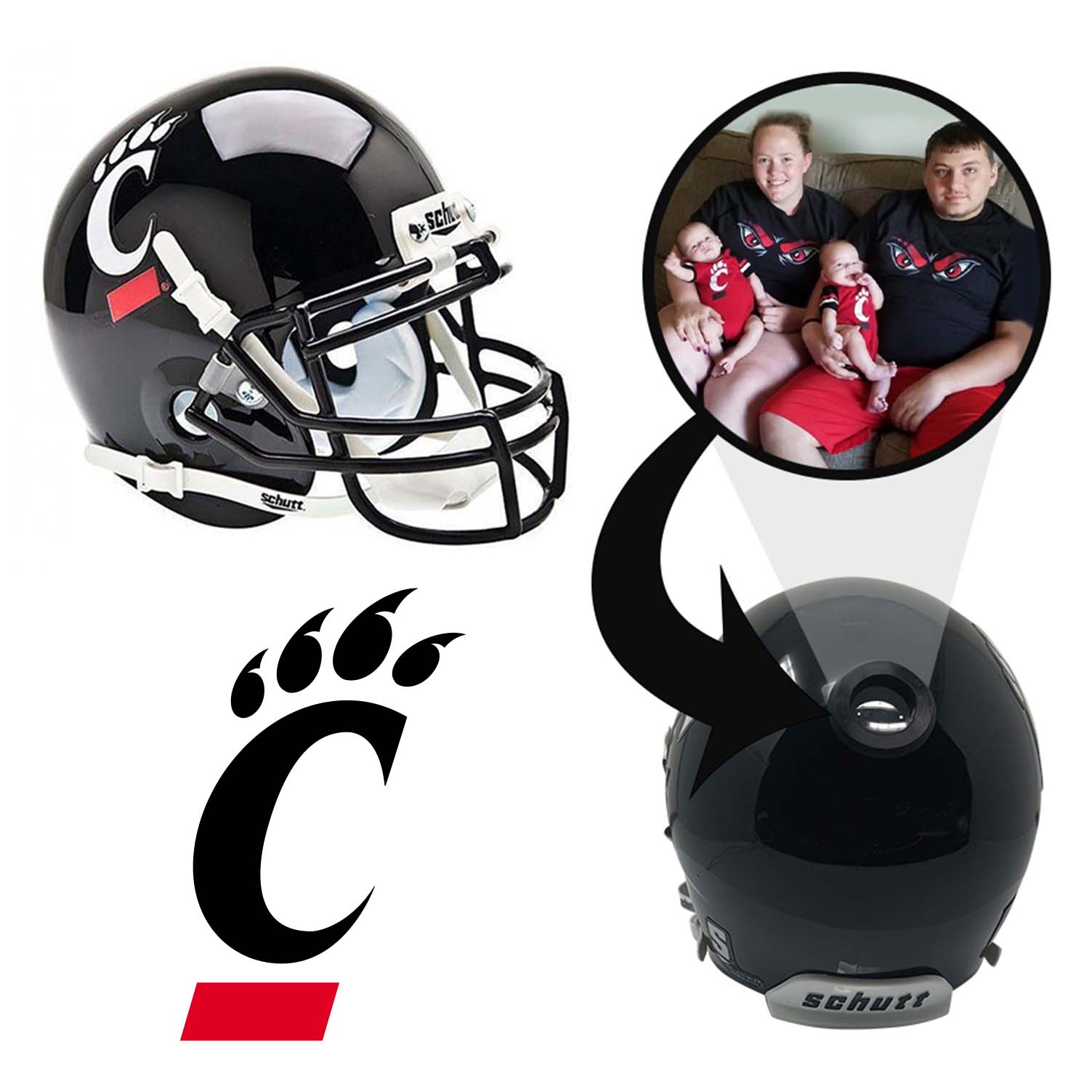 Cincinnati Bearcats College Football Collectible Mini Helmet - Authentic Replica with Display Stand - Perfect for Fans, Collectors & Game Room Decor - FANZ Collectibles