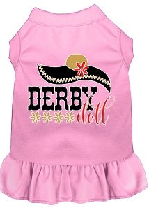 Stylish Derby Doll Screen Print Dog Dress - Multiple Colors for Small & Medium Dogs - Perfect for Parties & Special Occasions