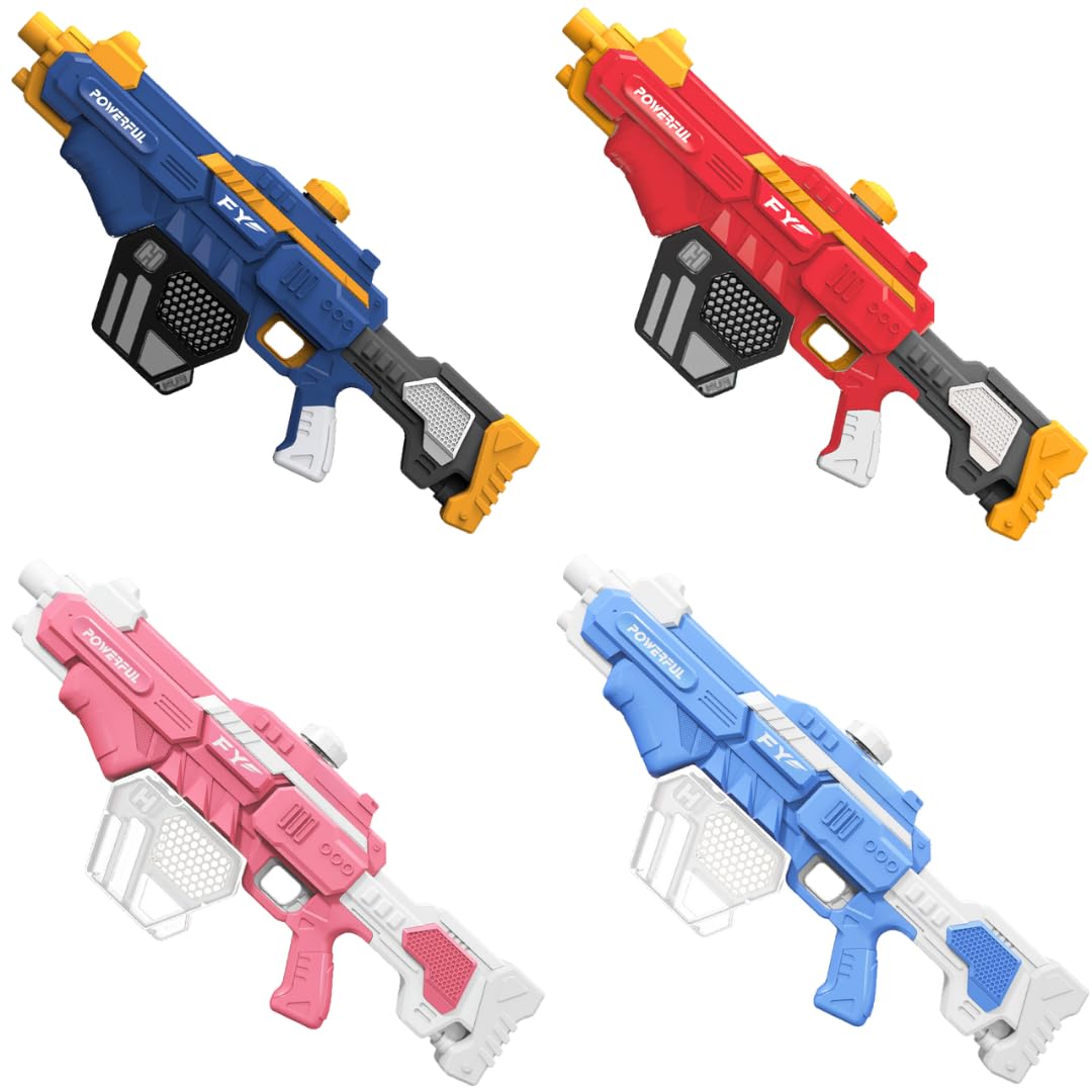 Rechargeable Electric Water Gun for Kids - High Power Water Blaster Toy with LED Lights (Red) - Perfect for Outdoor Summer Fun, Pool Parties, and Backyard Battles