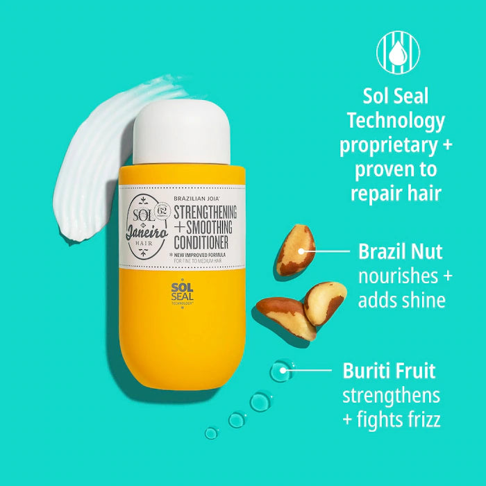 **Sol de Janeiro Brazilian Joia™ Strengthening + Smoothing Conditioner – Hydrates & Repairs Hair for Shine & Softness – Perfect for Dry, Damaged, or Curly Hair**