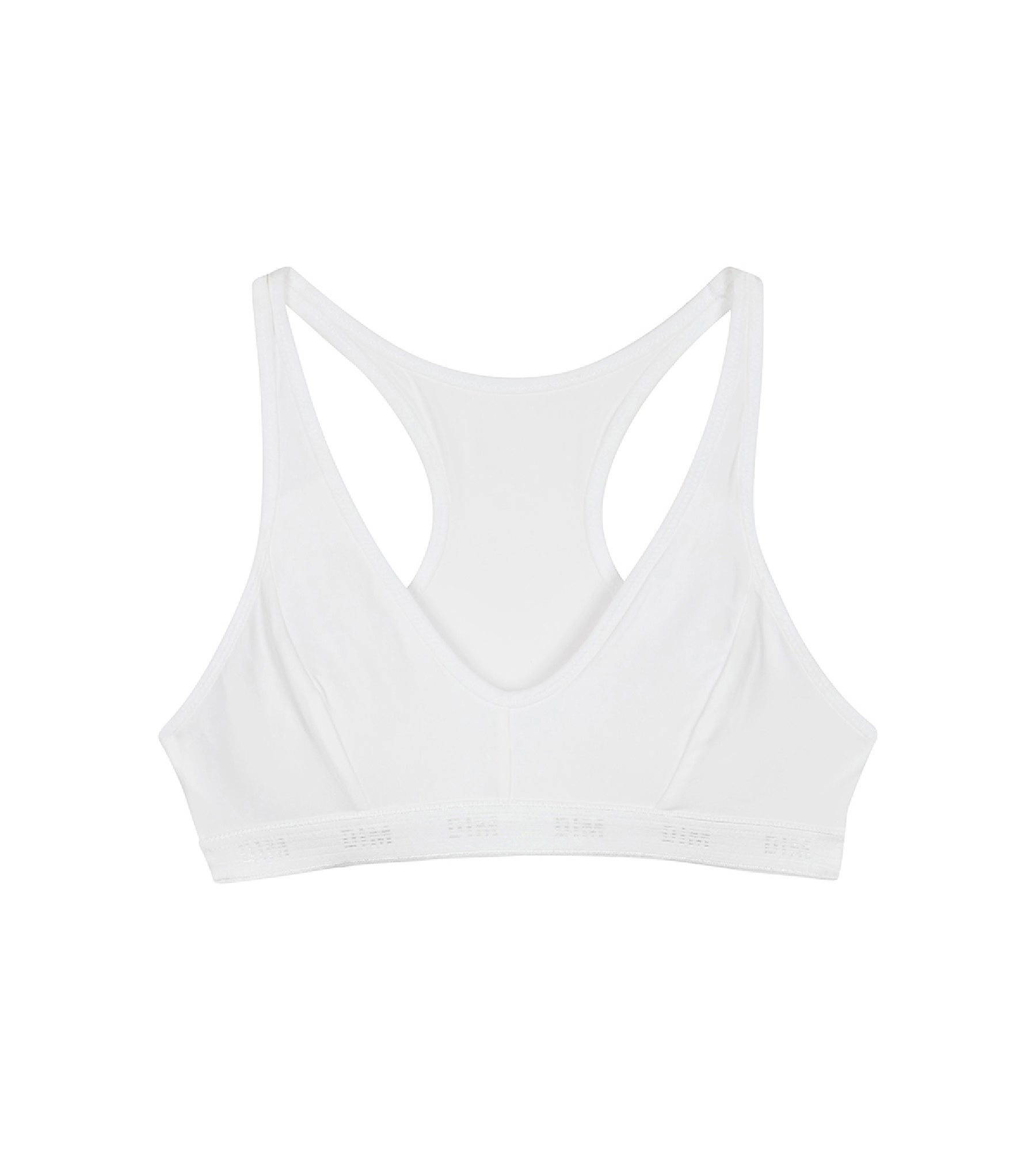 DIM Pocket Micro Girl White Sports Bra - Breathable & Supportive for Running, Yoga & Gym Workouts