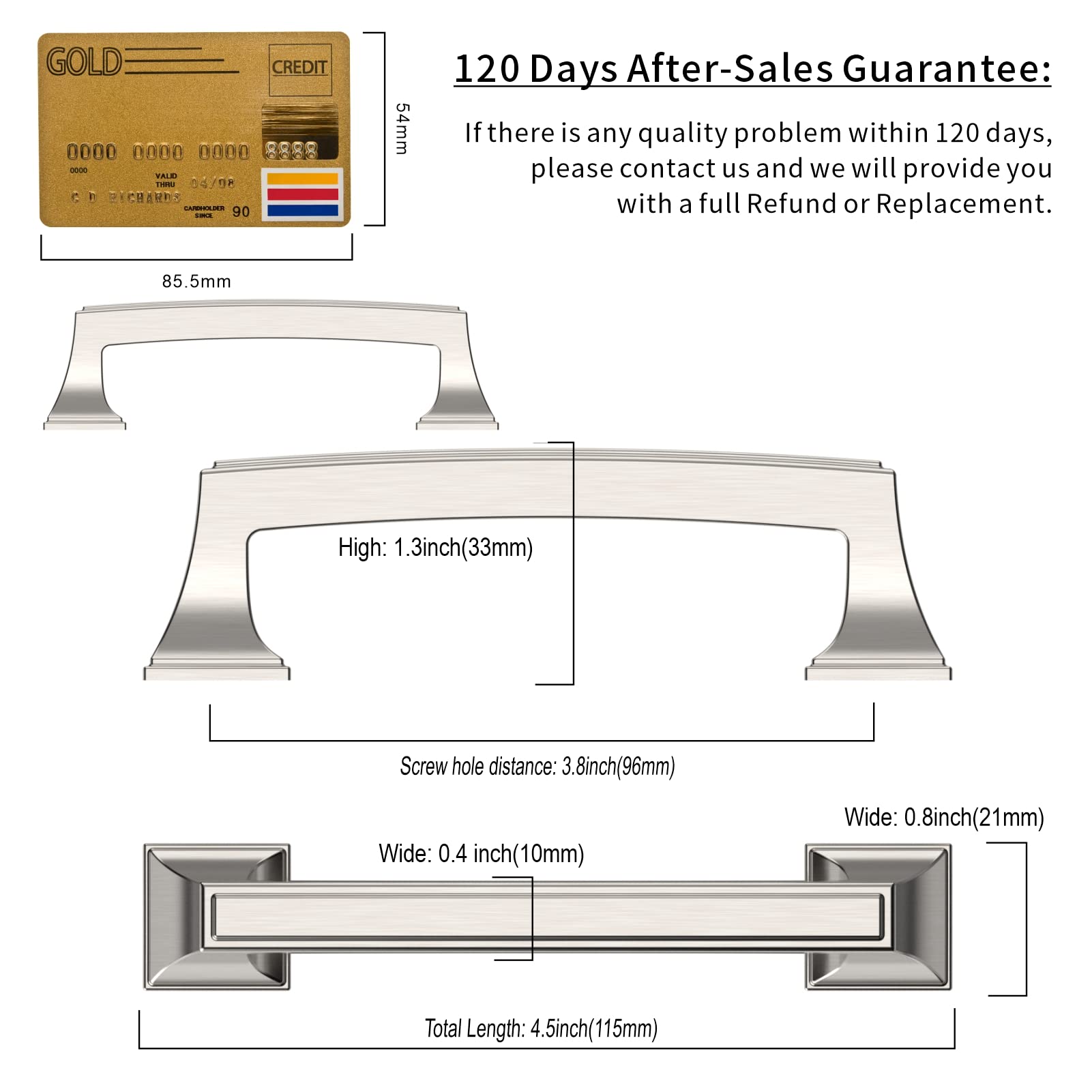 Amerdeco 10 Pack Brushed Nickel Cabinet Pulls 3.75