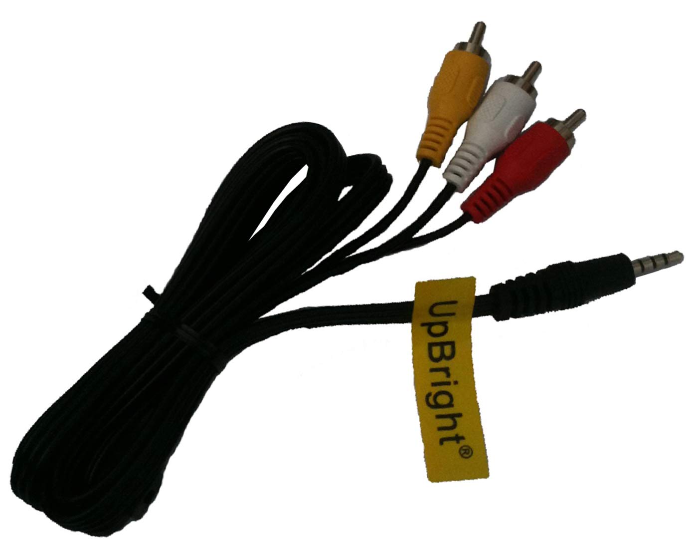 UpBright 3.5mm to 3 RCA AV Cable for Hitachi Sharp Viewcam Camcorders - Compatible with VL-MR1, VL-MS1, VL-MX1, VLPD3H, VL-Z8U, VL-Z900, VL-H860, VL-870, VL-880, VL-890, VL-H850u, VL-H800u - Connect Camcorder to TV for Video Playback & Audio Transfer