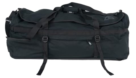 **Durable Canvas Cutter Mule Duffel Bag - Waterproof X-Large Travel Backpack & Gym Bag for Camping, Hiking, Overnight Trips & Sports (Black)**