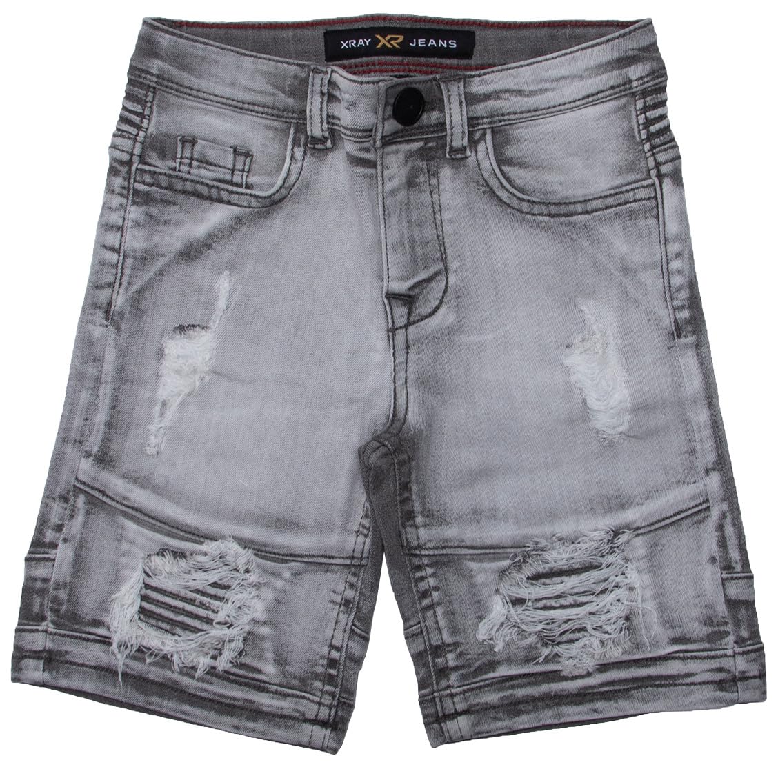X RAY Baby Boys Toddler Shorts - Stretch Denim Elastic Waist Ripped Biker Moto Distressed Jeans for Kids | Perfect for Summer Playdates, Outdoor Adventures & Casual Wear