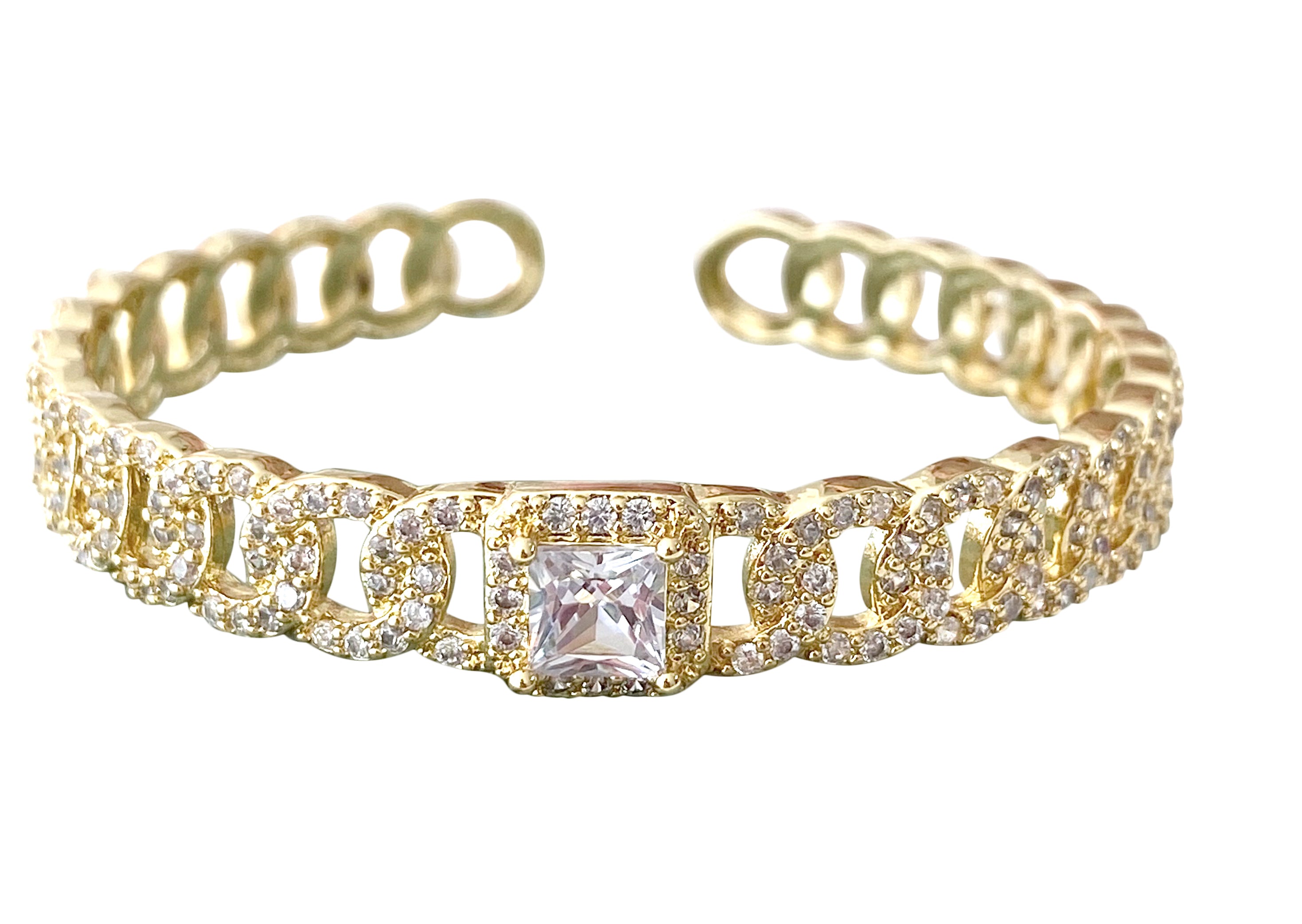 Sparkling Rhinestone Cuff Bracelet for Women - Elegant Fashion Jewelry for Parties, Weddings & Special Occasions