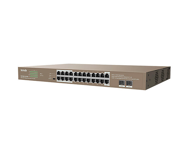 24-Port Gigabit PoE+ Ethernet Switch with 2 SFP Ports - Ideal for Business Networks, IP Cameras, and VoIP Phones