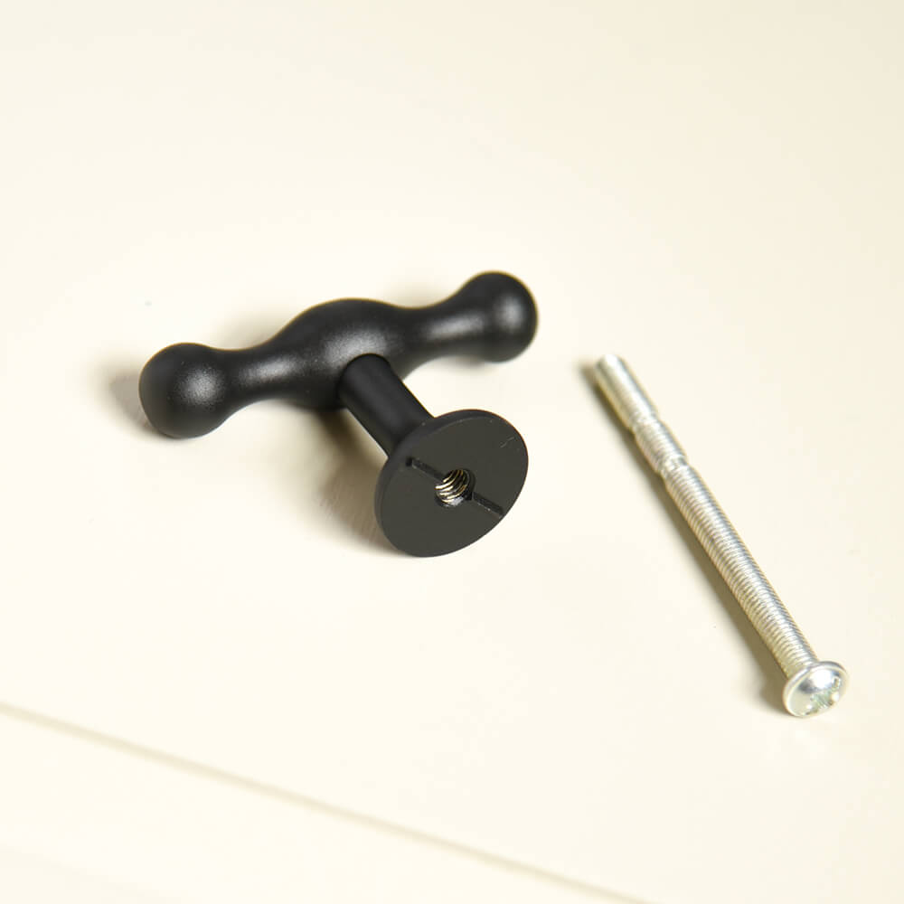 Premium Black Anchor T-Bar Cabinet Knobs - Vintage Style Hardware for Kitchen, Bathroom & Furniture - Easy Installation & Durable Finish