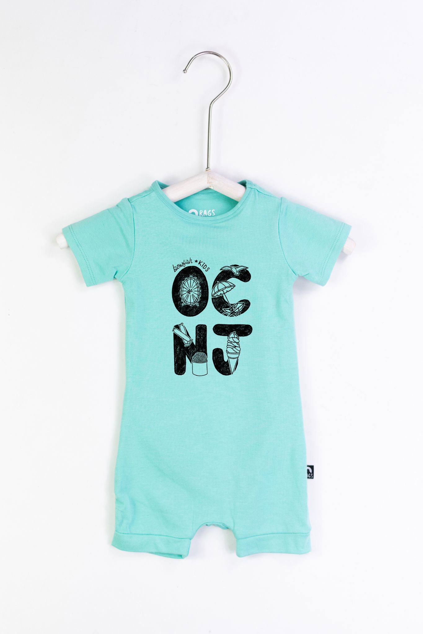 LIMITED EDITION Blue OCNJ Baby Boy Romper - Soft Cotton Jumpsuit for Newborns & Infants | Perfect for Beach Outings, Family Photos & Summer Playdates