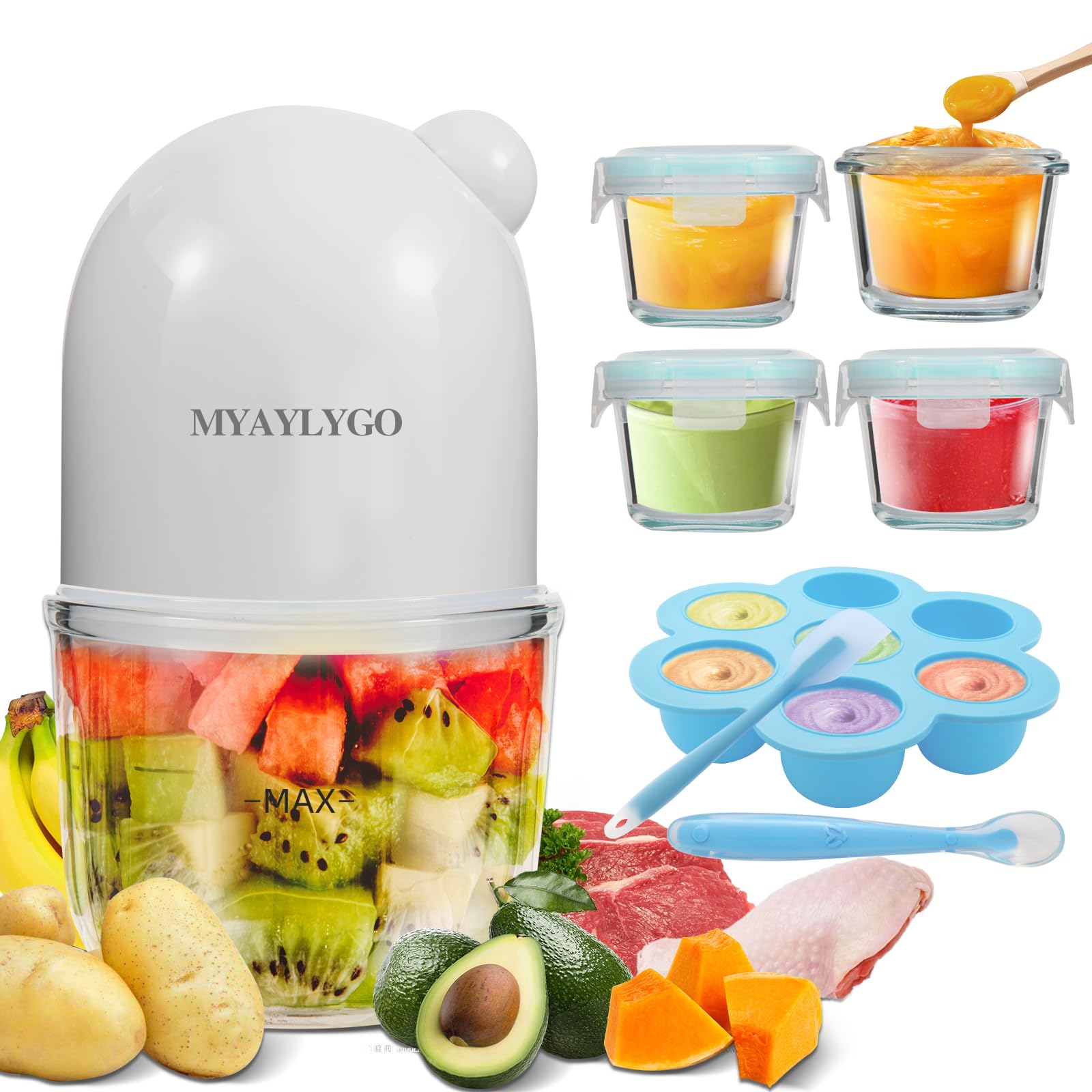 Upgraded 14-in-1 Baby Food Maker & Blender - Electric Food Processor for Homemade Baby Purees, Fruits, Vegetables & Meat | Essential Baby Feeding Supplies | Perfect Baby Shower Gift for New Parents | Ideal for Home, Travel & Daycare Use