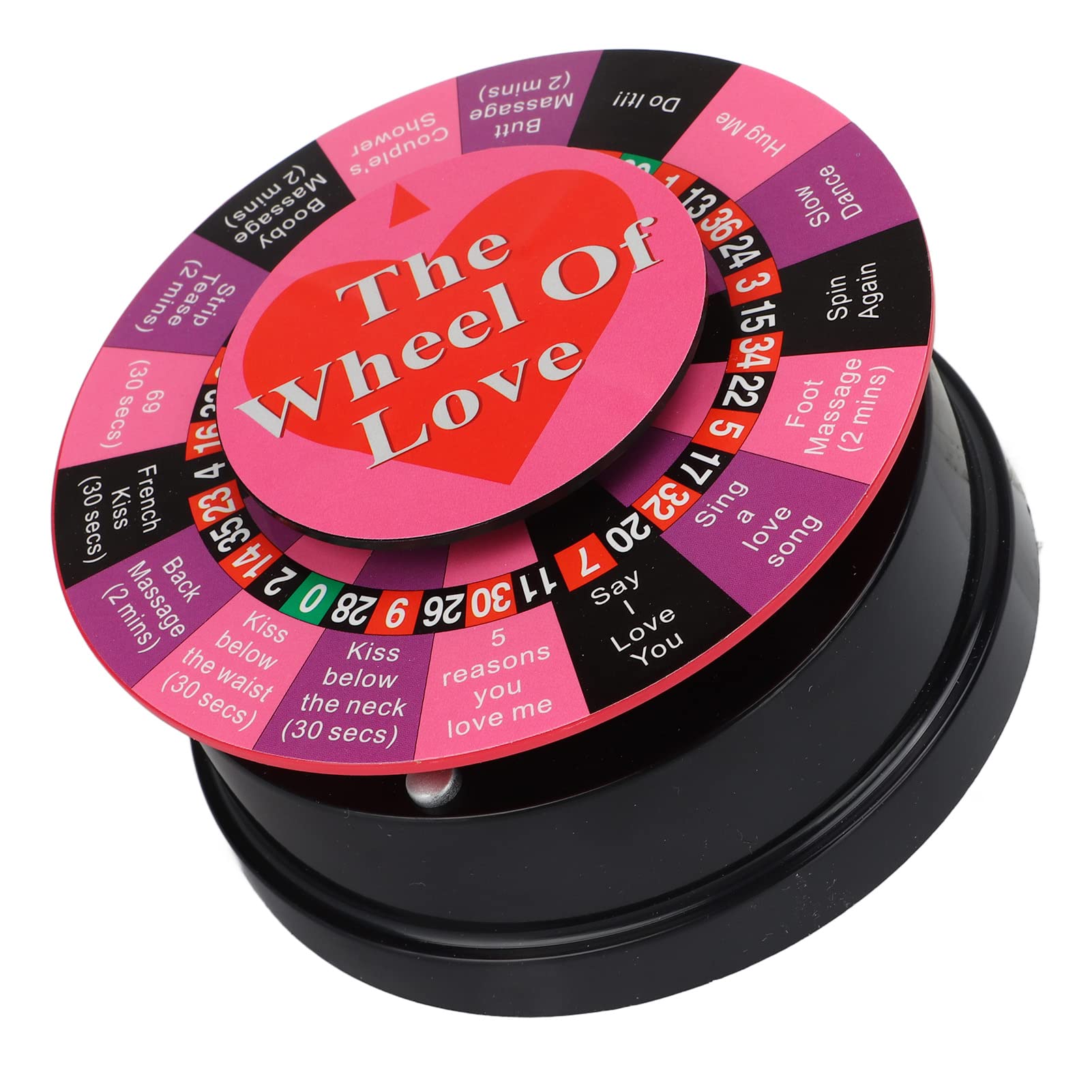 Spinning Wheel of Love - Romantic Couples Sex Game with 17 Exciting Ways to Play | Portable Adult Party Game Set | Perfect for Date Nights, Bachelor Parties & Intimate Gifts