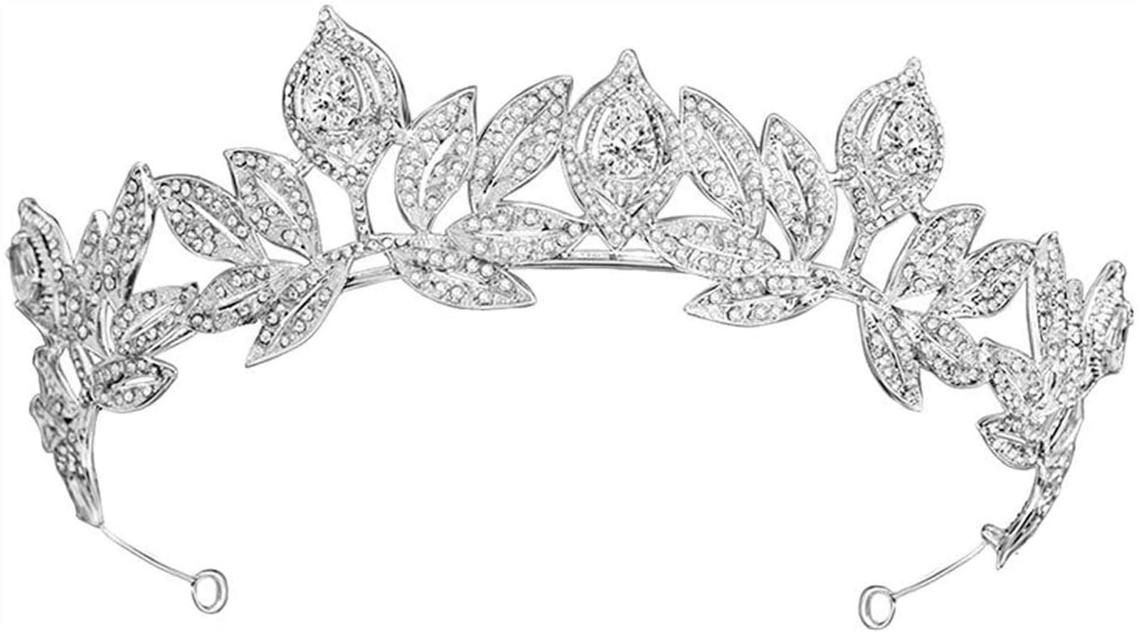 Elegant Leaf-Shaped Bridal Tiara Headband - Wedding Headpiece for Bride, Boho Floral Crown - Perfect for Bohemian, Garden & Beach Weddings