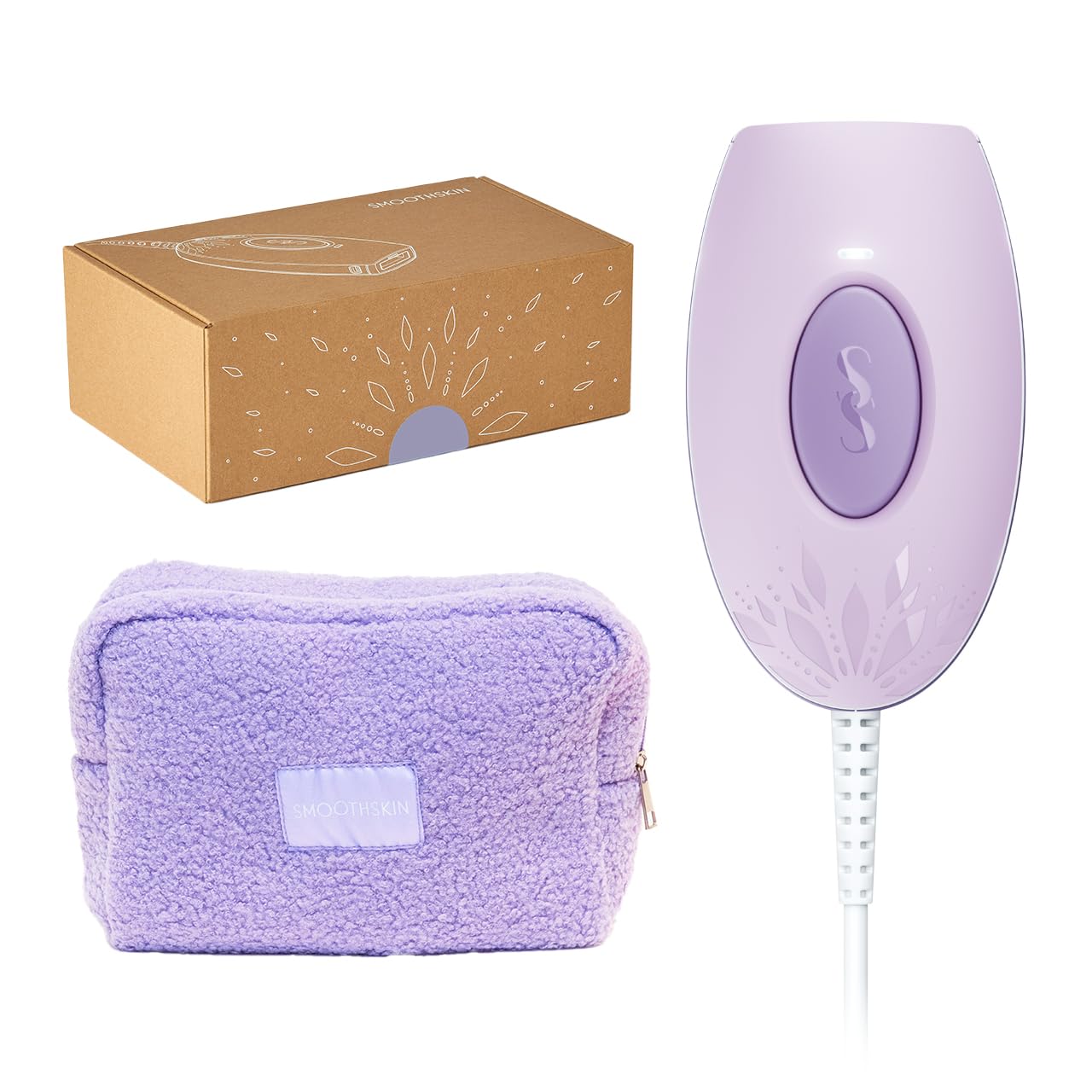 Smoothskin Pure Mini Lite IPL Hair Removal Device for Women - Permanent Laser Hair Remover for Face, Body, Bikini Area with Lilac Color & Teddy Pouch - Painless At-Home Hair Removal System for Smooth Skin | Perfect for Travel, Gifts & Personal Hair Care Routine