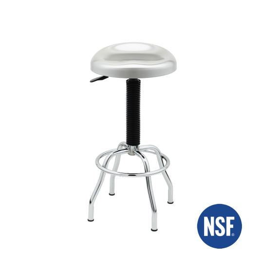 Ergonomic Adjustable Pneumatic Work Stool with Contoured Stainless Steel Seat - Perfect for Office, Workshop & Industrial Use