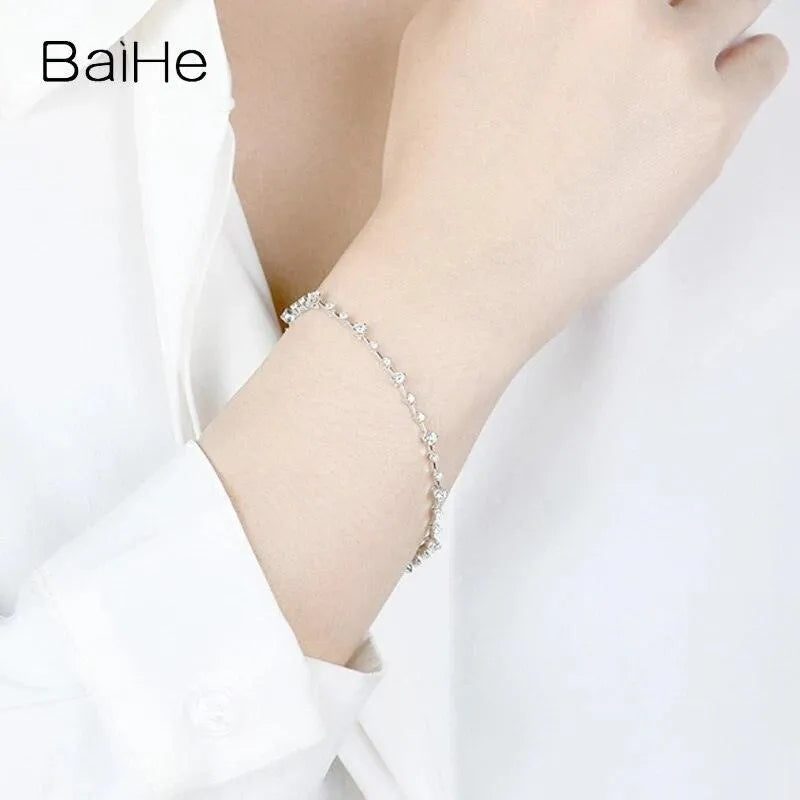 14K Yellow Gold 1CT H/SI Natural Diamond Bracelet for Women - Elegant Wedding & Anniversary Jewelry Gift - Perfect for Bridal, Evening Parties & Special Occasions