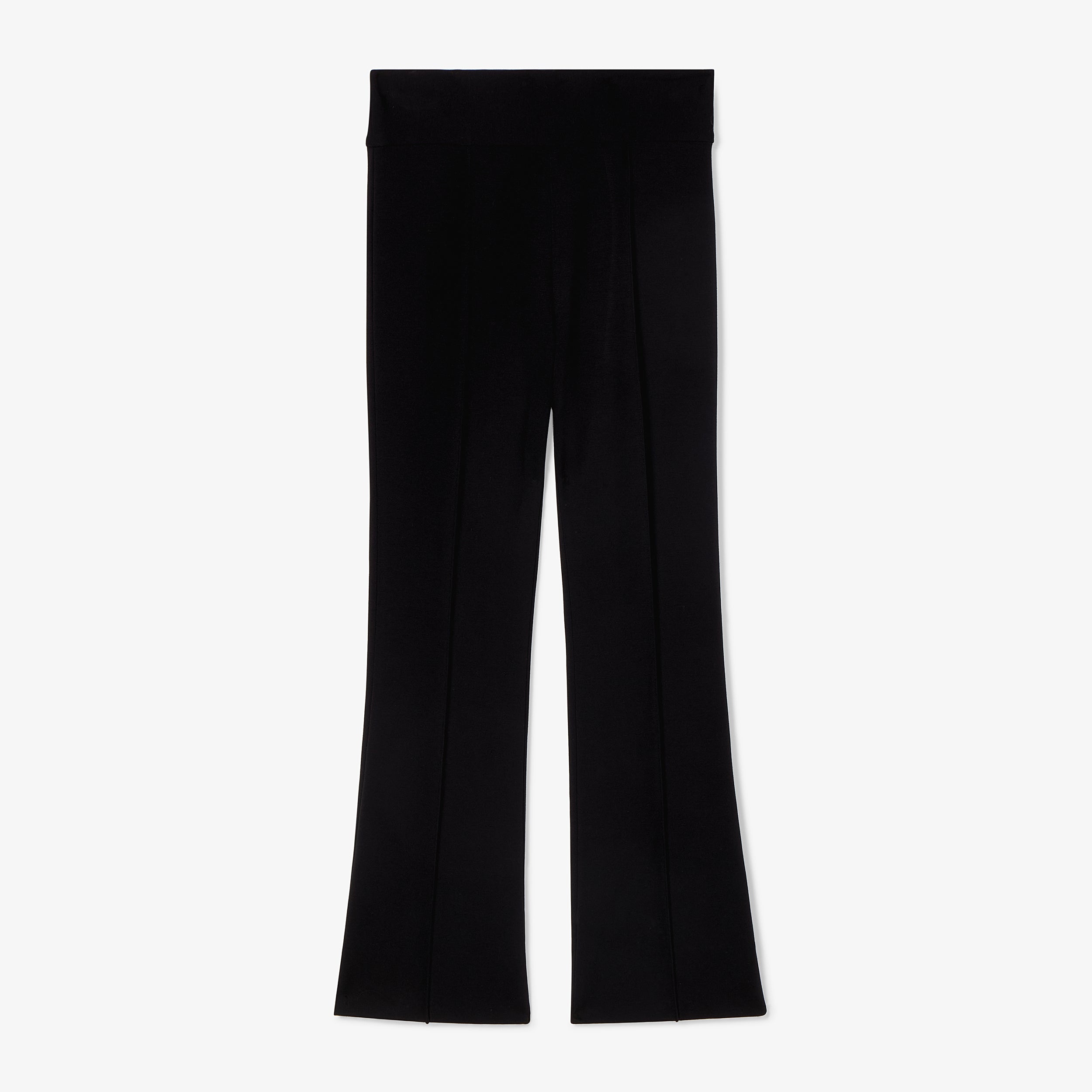Allyn Kick Flare Pant - Butter Ponte Fabric in Black | Women's Stretchy Work Pants for Office & Business Casual Outfits