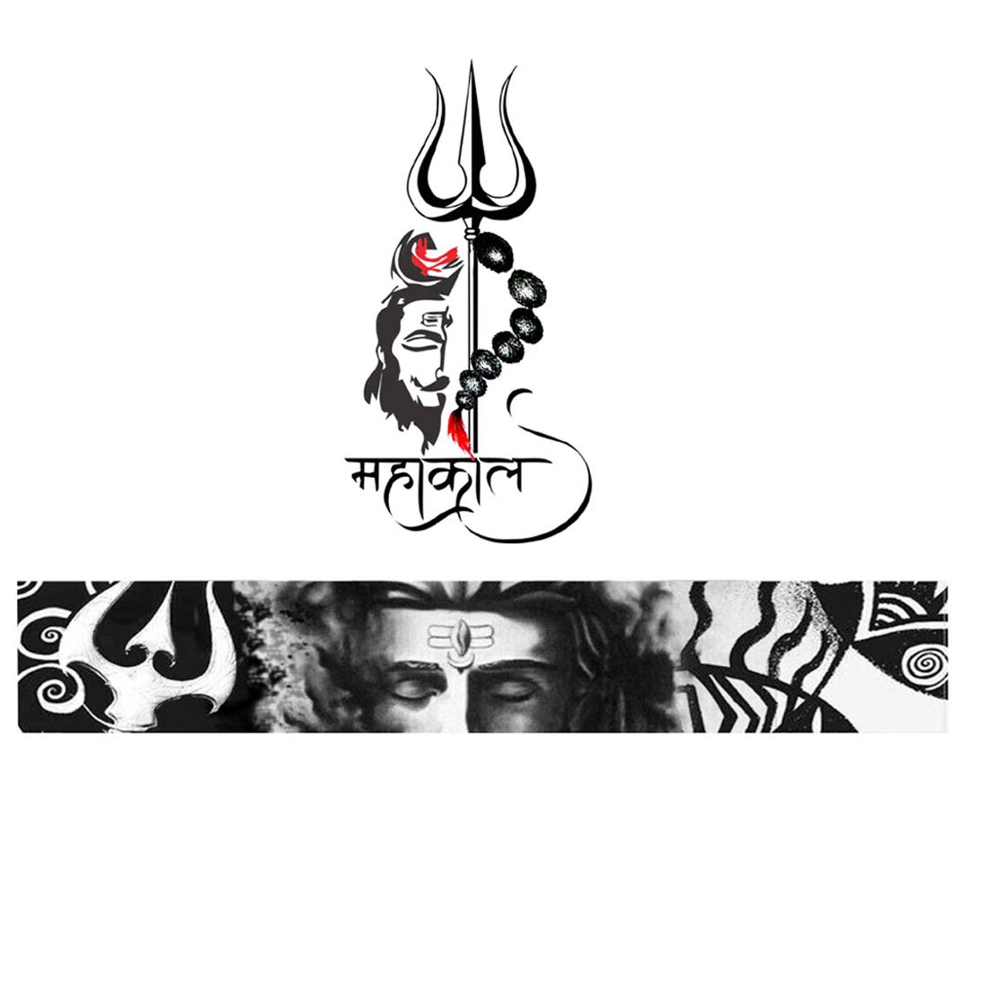 Shiv Ji Hand Band with Trishul Combo - Waterproof Temporary Tattoos for Men & Women - Perfect for Festivals, Yoga, Spiritual Events & Cultural Celebrations