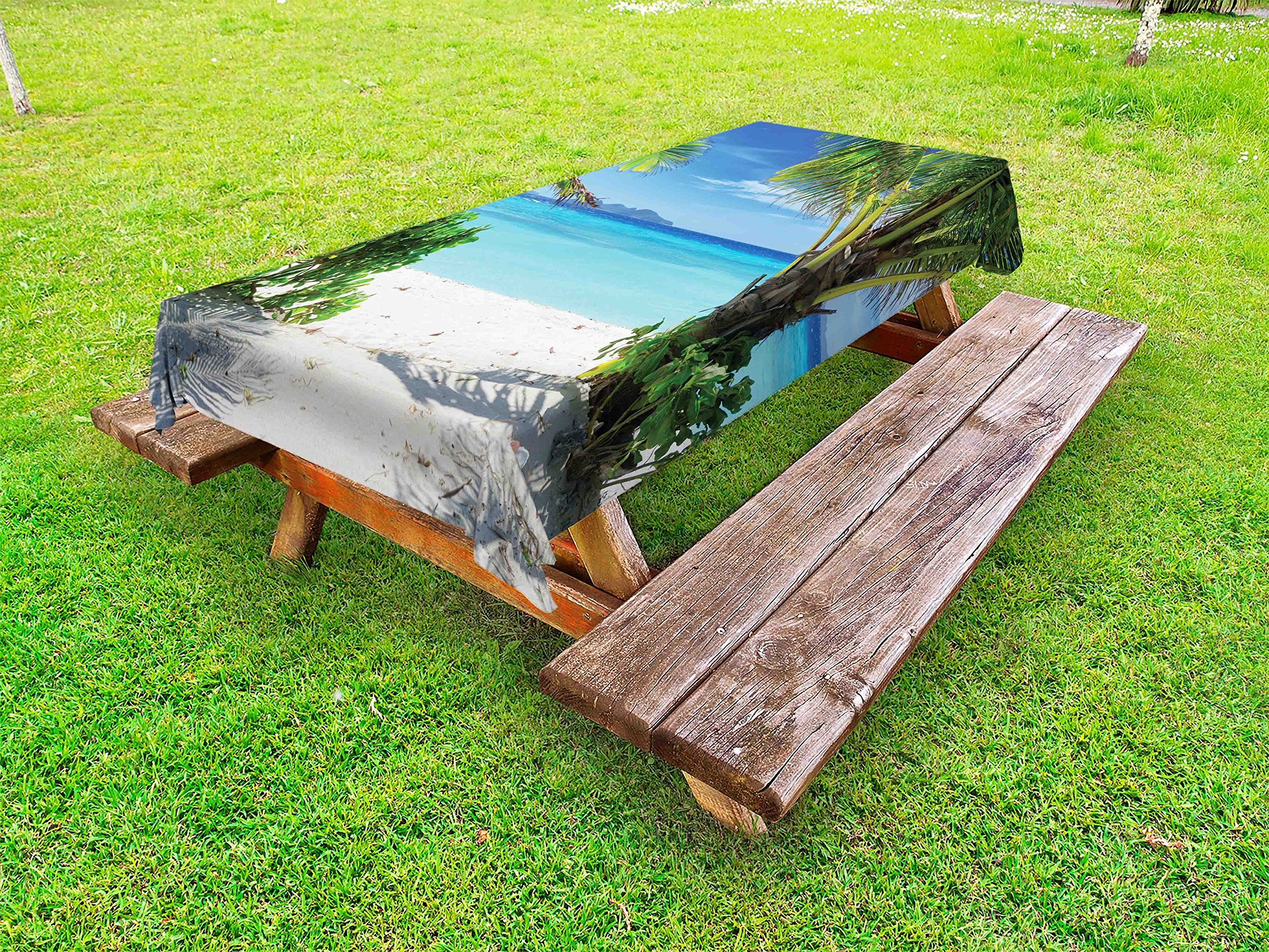 Ambesonne Tropical Outdoor Tablecloth - Waterproof Washable Picnic Table Cover 58