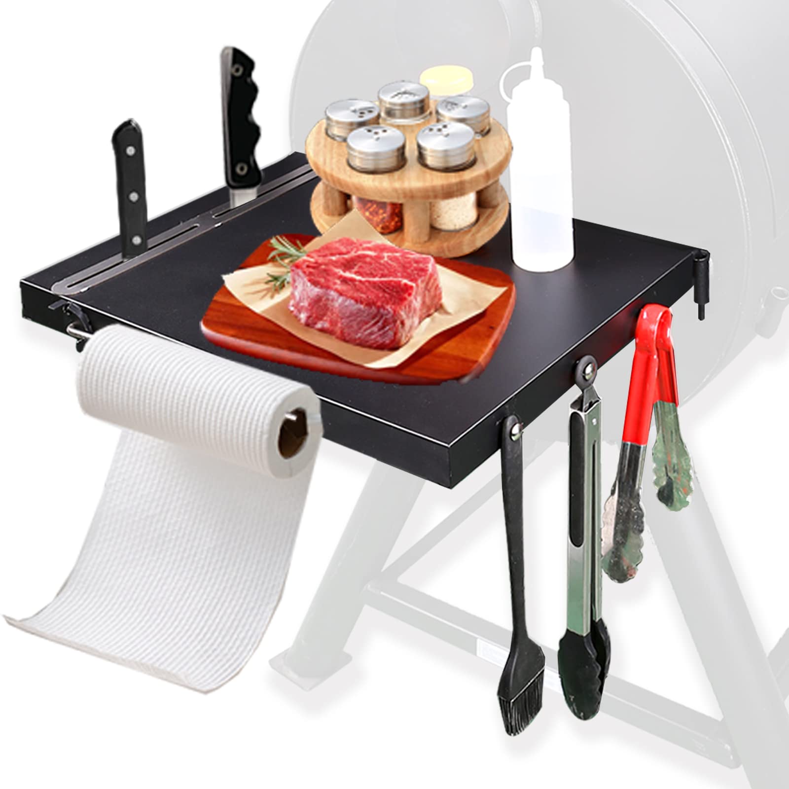 Heavy Duty Utheer Grill Side Shelf for Oklahoma Joe's Longhorn Offset & Reverse Flow Smokers | Durable BBQ Accessories for Models 17202053 & 12201747 | Perfect for Outdoor Cooking, Grilling, and Smoking