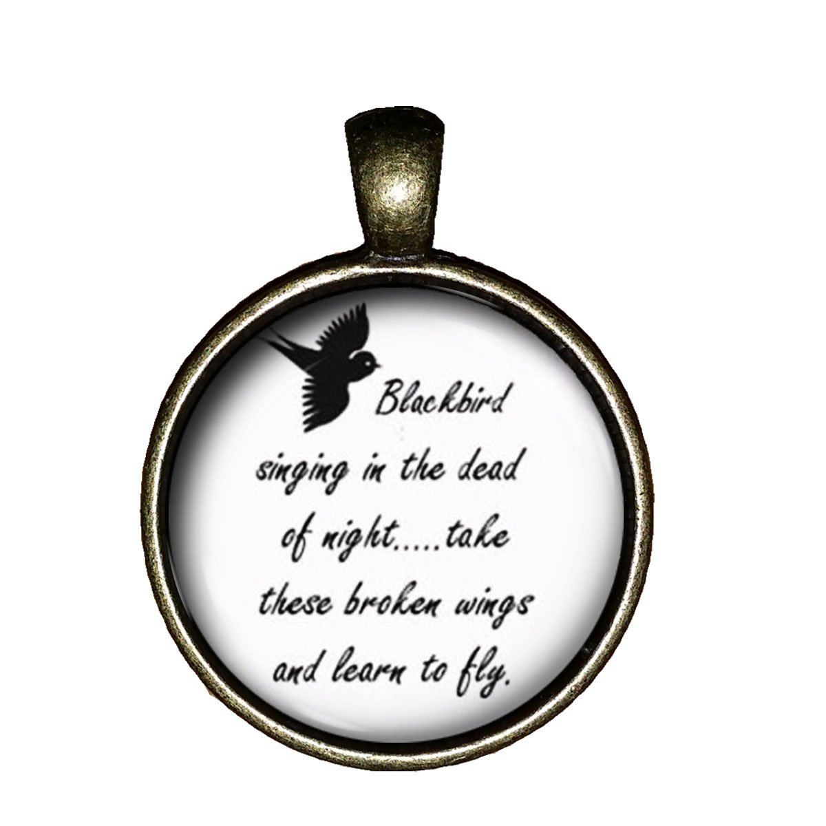 Beatles Blackbird Lyrics Necklace - Handmade Music Pendant Charm Gift for Women & Men | Vintage Inspired Jewelry for Beatles Fans, Music Lovers & Unique Gift Occasions