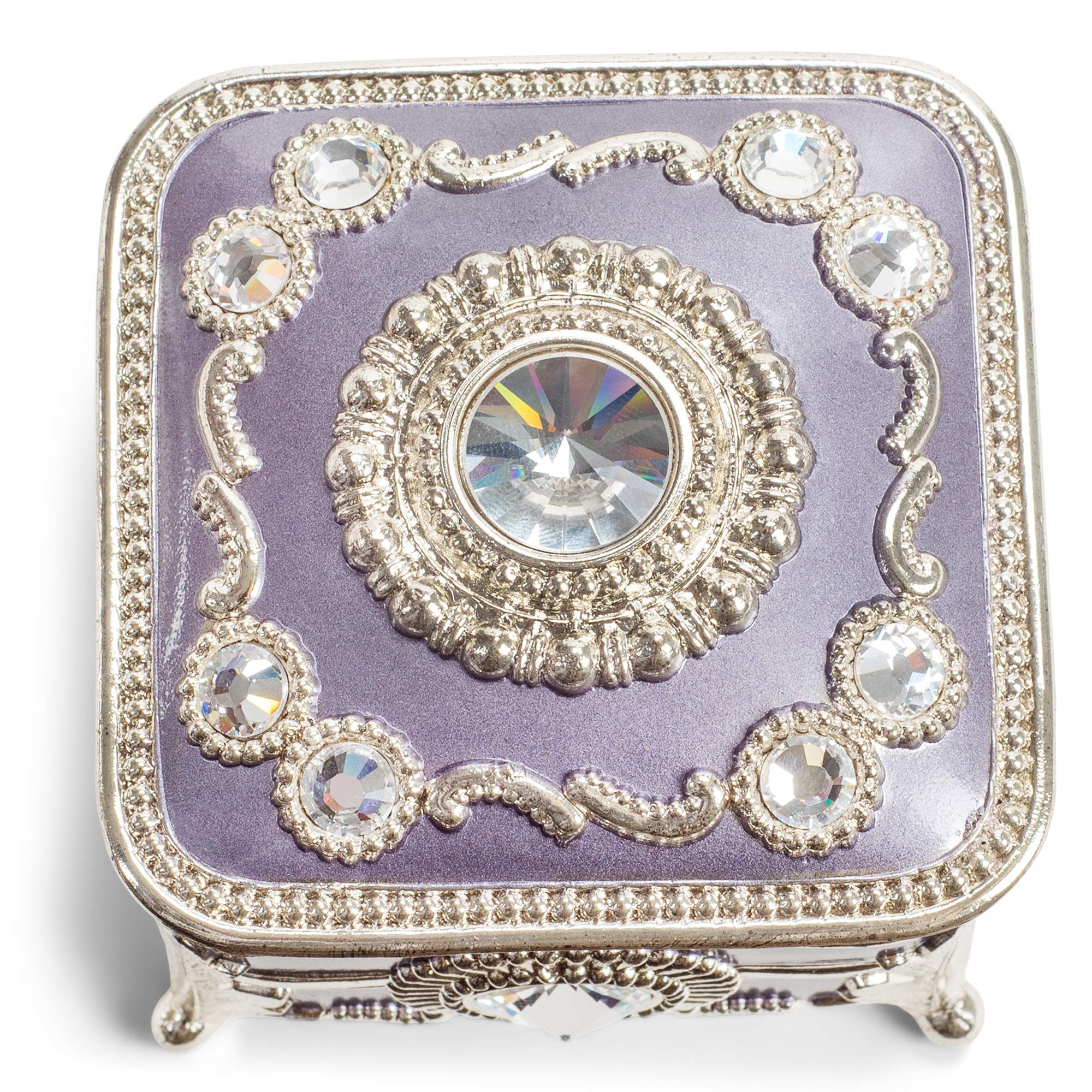 Swarovski Crystal Music Jewelry Box - Light Purple for Gifts & Decor