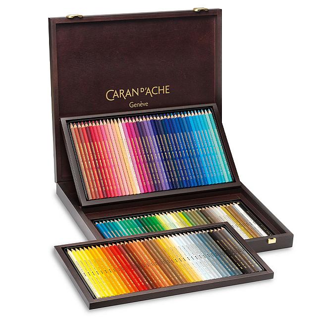 Caran d'Ache Supracolor Water Soluble Colored Pencils - Set of 120 Premium Artist Pencils in Wooden Gift Box - Perfect for Watercolor Painting, Sketching & Professional Art Projects