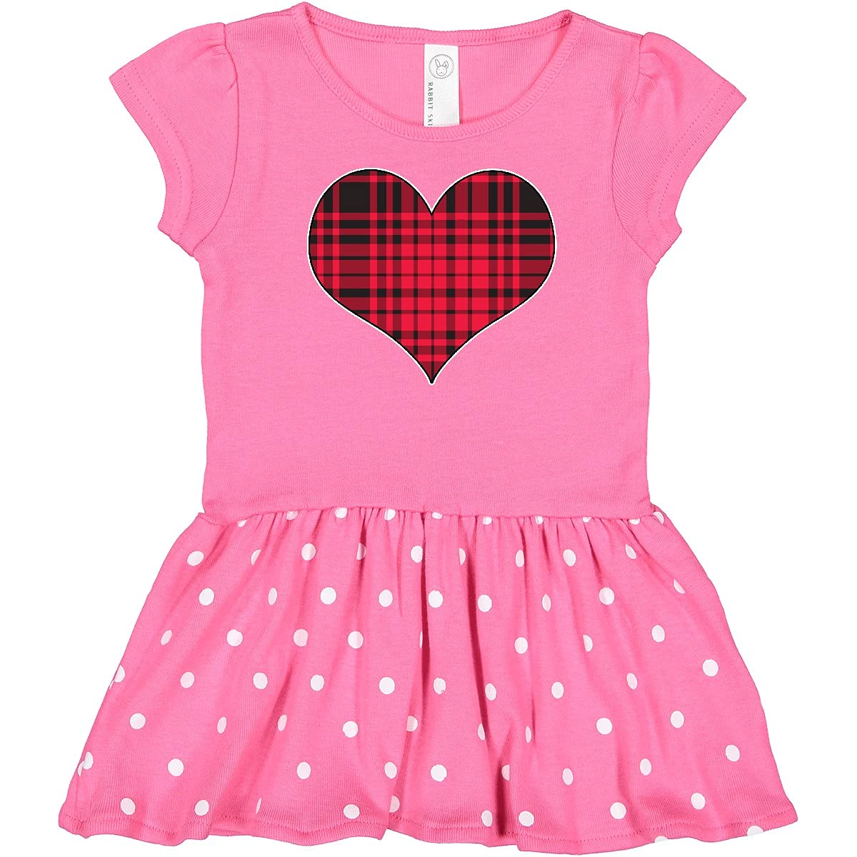 Inktastic Red Plaid Heart Baby Dress - Adorable Infant Outfit for Girls, Holiday & Family Photos, Christmas, Valentine's Day & Special Occasions