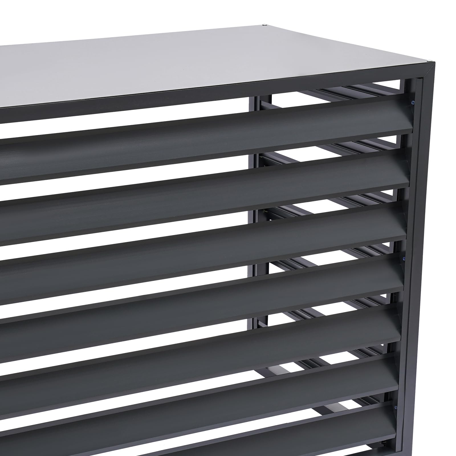 Aluminum Alloy AC Privacy Screen - Outdoor Air Conditioner Cover Fence Panel to Hide AC Unit | Weather-Resistant Grey AC Shield for Backyard, Patio & Home Exterior Privacy Protection