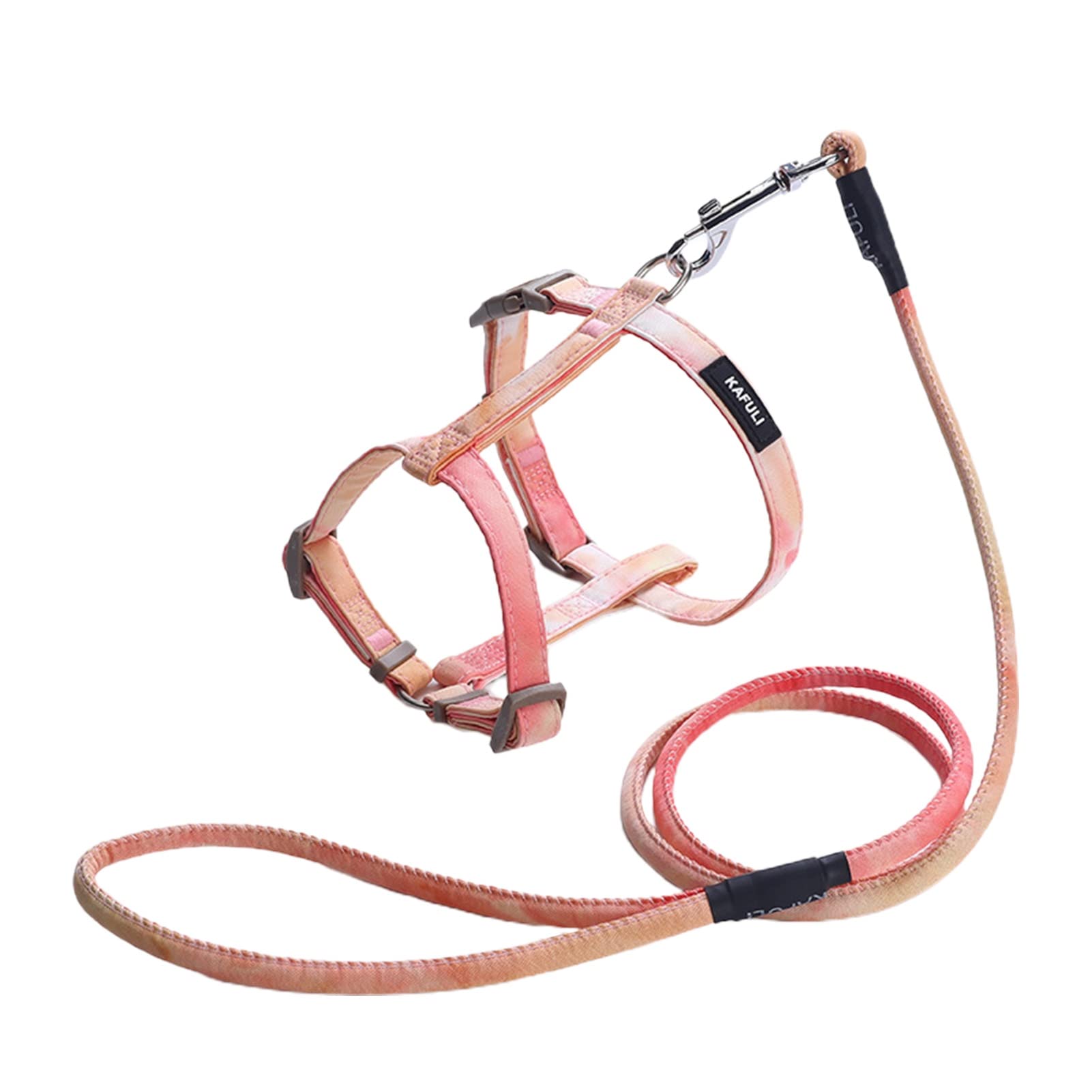 JENPECH Adjustable Dog Harness and Leash Set - Reflective Pet Safety Vest with Comfortable Chest Strap for Small Medium Large Dogs - Perfect for Walking, Running, Hiking & Outdoor Adventures (Orange, Size M)