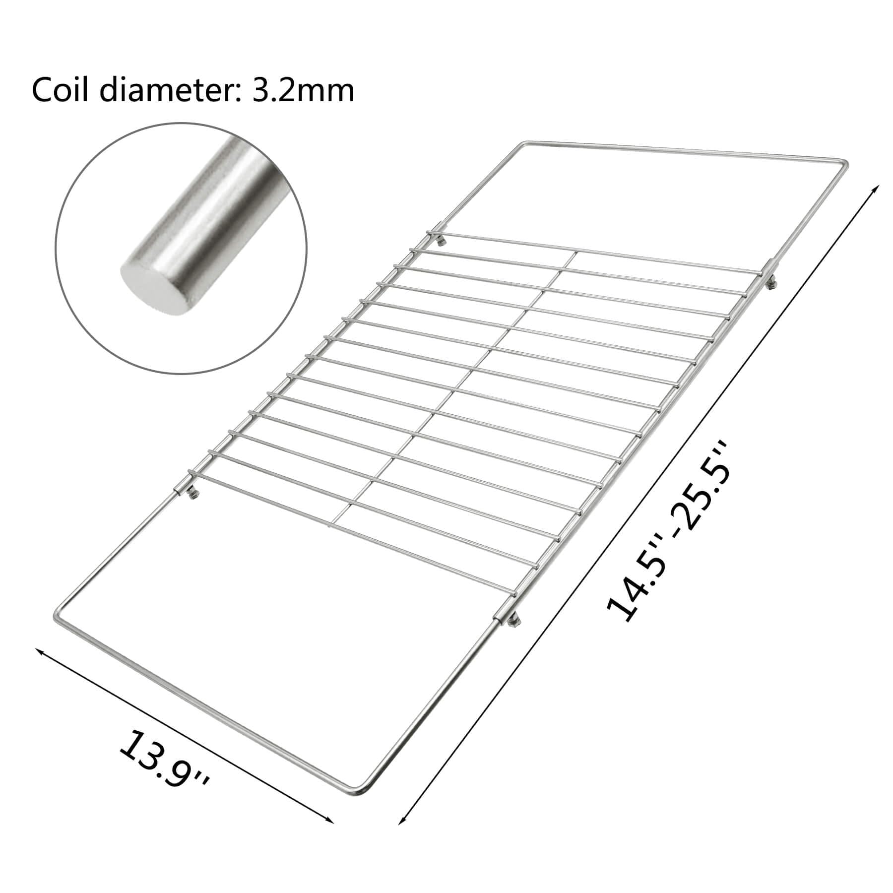 Heavy Duty 304 Stainless Steel Adjustable Oven Rack - Universal Telescopic Cooling & Baking Rack for Whirlpool, Frigidaire, GE, Kenmore Ovens - Perfect for Roasting Turkey, Baking Cookies, and Cooling Pastries