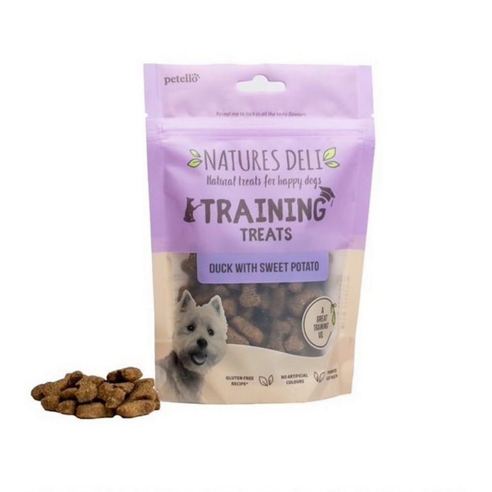 Natures Deli Puppy Training Treats - Duck & Sweet Potato Dog Treats, Gluten Free Training Biscuits for Small Dogs (100g) - Perfect for Obedience Training & Positive Reinforcement