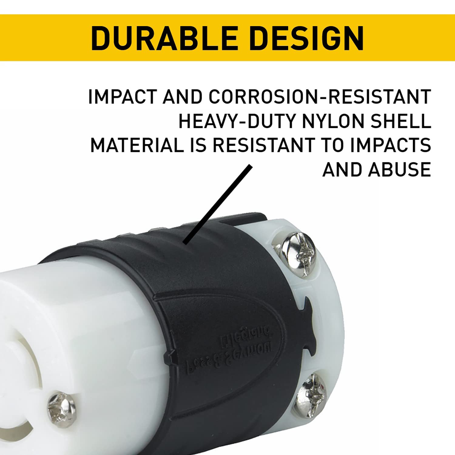 Pass & Seymour L1630 C Turnlok Connector, 30A, 3-Phase, 480V, 3P 4W Grounding, NEMA L16-30R - Heavy Duty Industrial Power Connector for Machinery, Generators, and Electrical Equipment