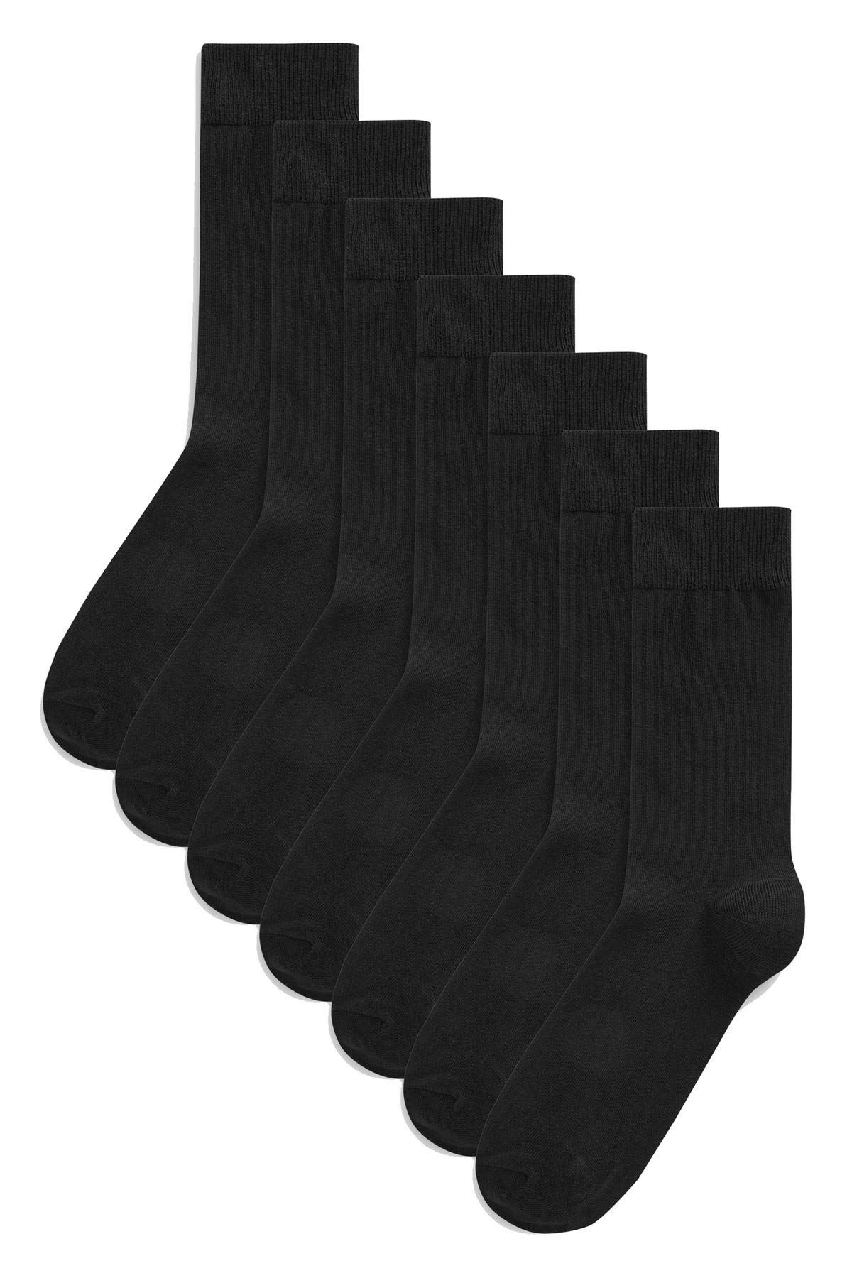 Men's Black Socks 20 Pack - Comfortable Everyday Breathable Calf Socks for Work, Gym & Casual Wear - Soft Plain Design with Reinforced Heel & Toe