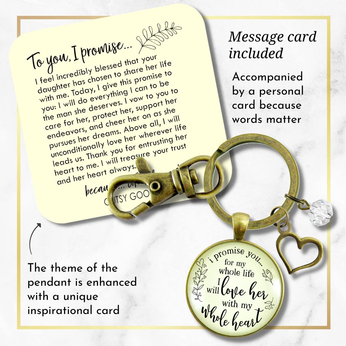 Funny Mother-in-Law Keychain - 'I Promise To Love Her' Wedding Gift for Groom - Stainless Steel Jewelry Keepsake - Perfect for Bridal Shower, Rehearsal Dinner & Anniversary Gifts
