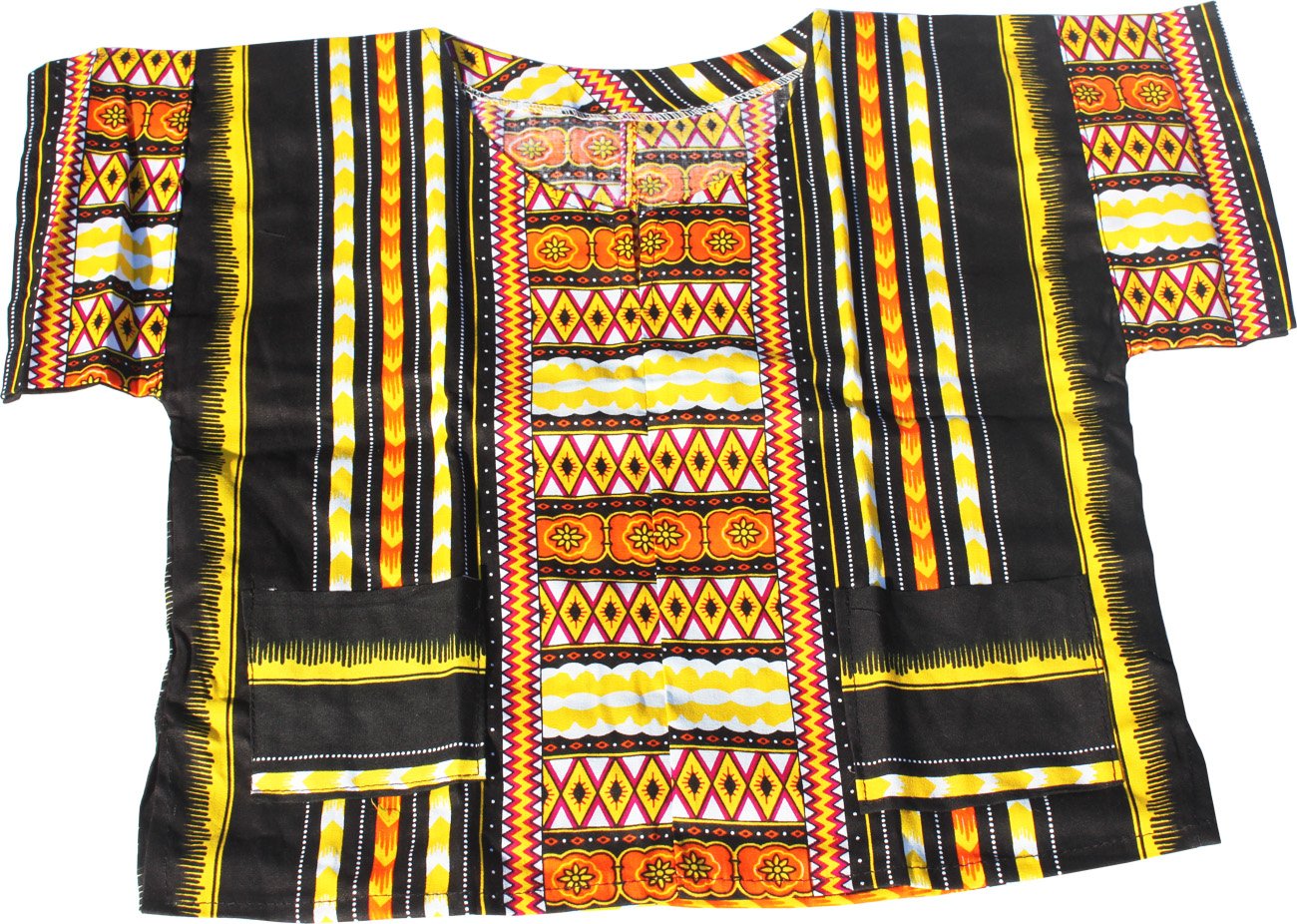RaanPahMuang Unisex African Dashiki Shirt for Kids - Colorful Traditional Throw Over Top for Boys & Girls - Perfect for Cultural Events, Festivals, and Family Photos