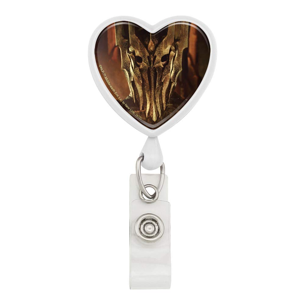 The Lord of The Rings Sauron Character Heart Lanyard - Retractable Reel Badge ID Card Holder for Work, Conventions & Cosplay | Official LOTR Merchandise