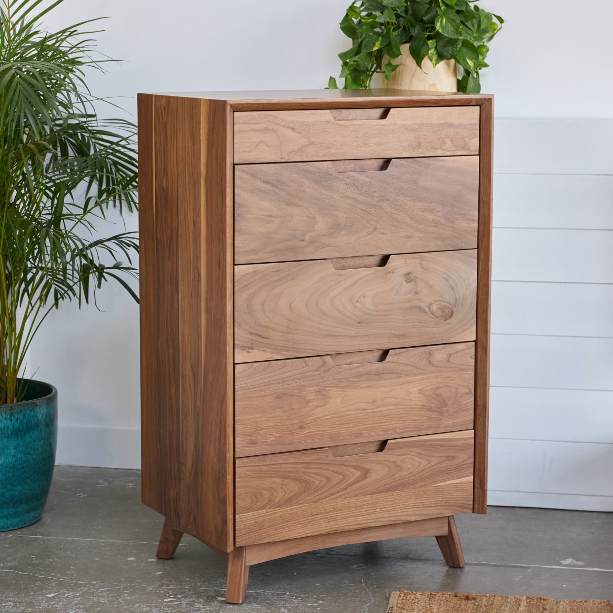 Mid Century Modern Dresser - Vintage Wooden Chest of Drawers for Bedroom & Living Room Storage | Stylish Home Decor & Organizer