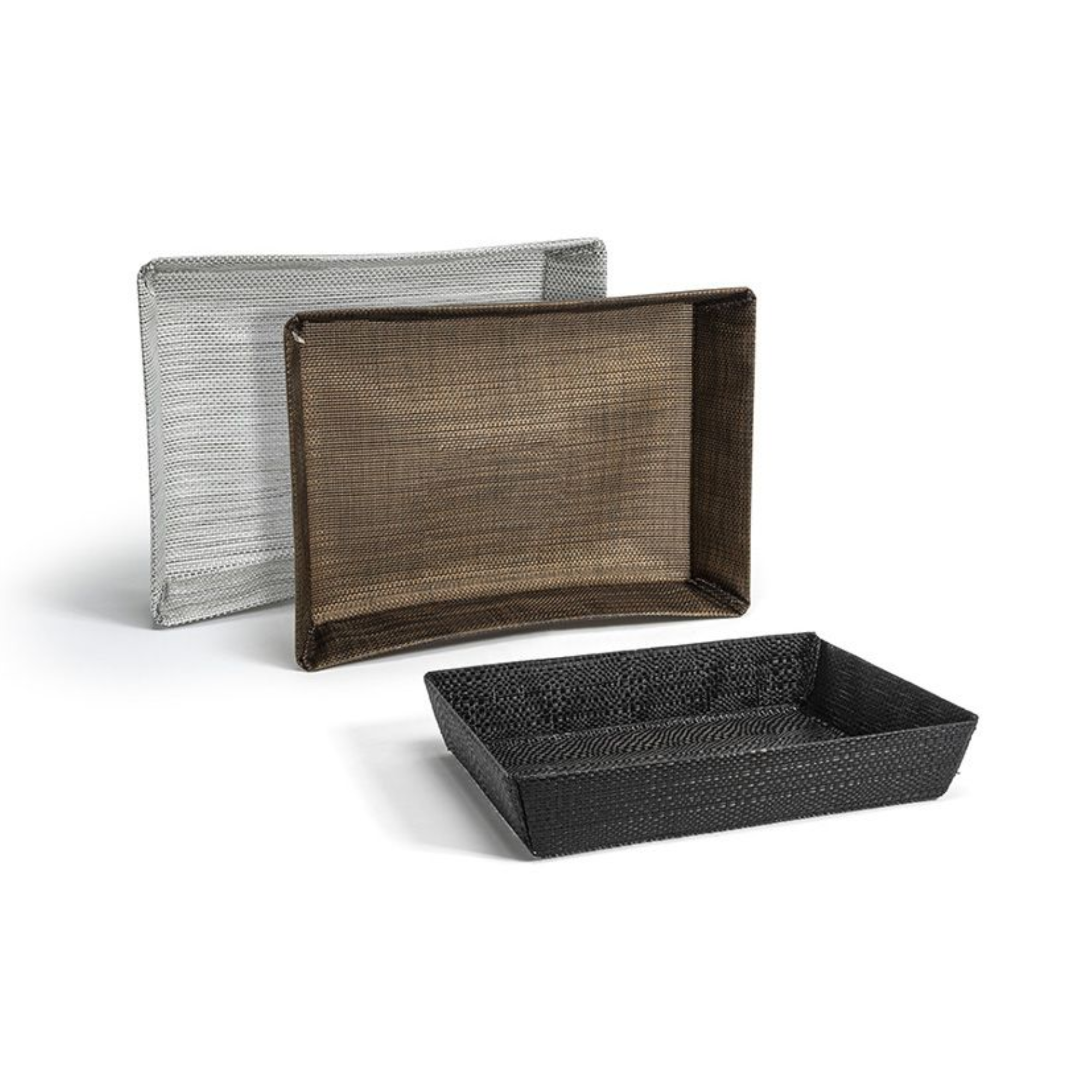 FOH Metroweave Storage Basket Set of 6, 11 x 8 Inches - Woven Organizer Bins for Home, Office & Nursery Organization - Perfect for Shelves, Closets & Toy Storage