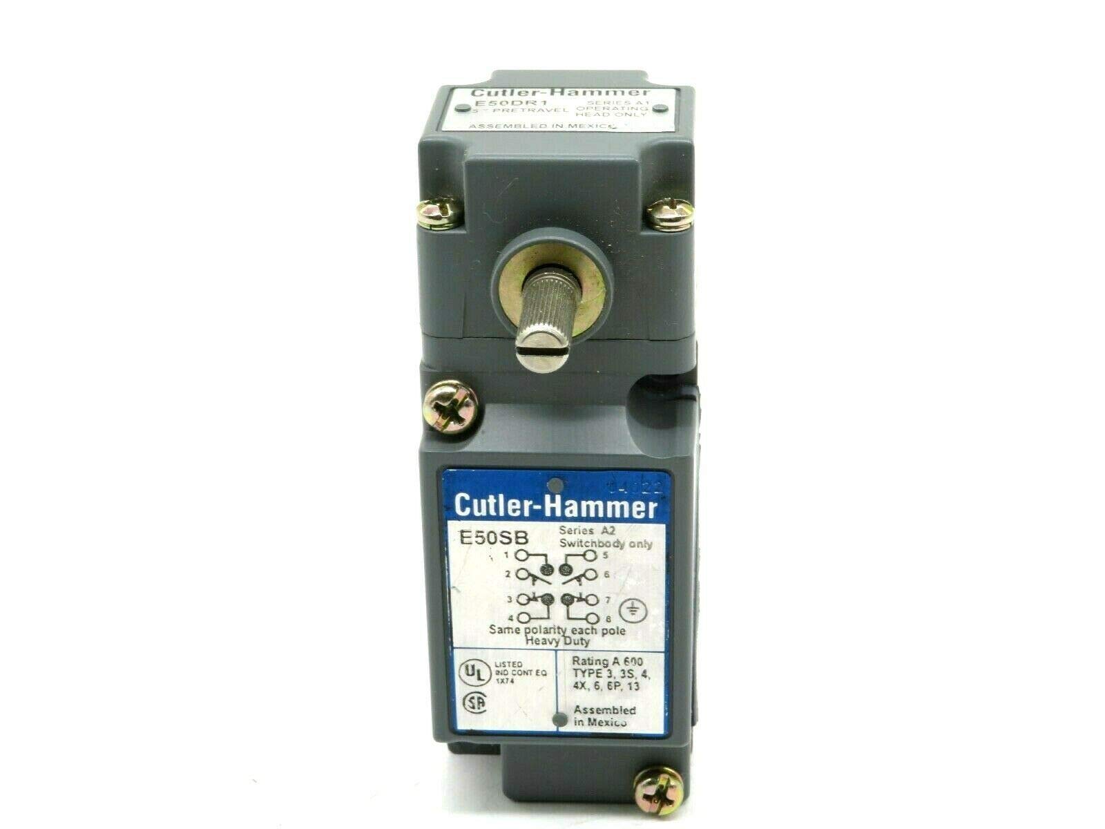Cutler Hammer E50SB E50DR1 Limit Switch Body and Head - Heavy Duty Industrial Limit Switch for Automation & Machinery Control