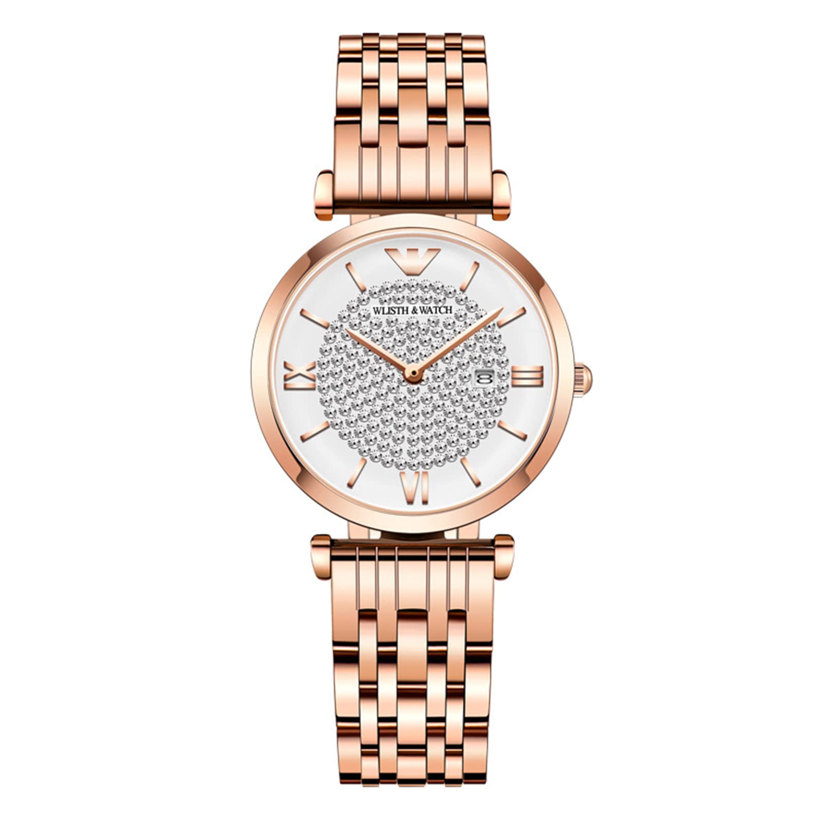 Luxury Women's Watches - Rose Gold Quartz Wristwatch with Floating Crystal Diamonds, Ultra Thin Stainless Steel Strap, Waterproof for Women & Girls | Perfect for Office, Party, Wedding & Everyday Wear
