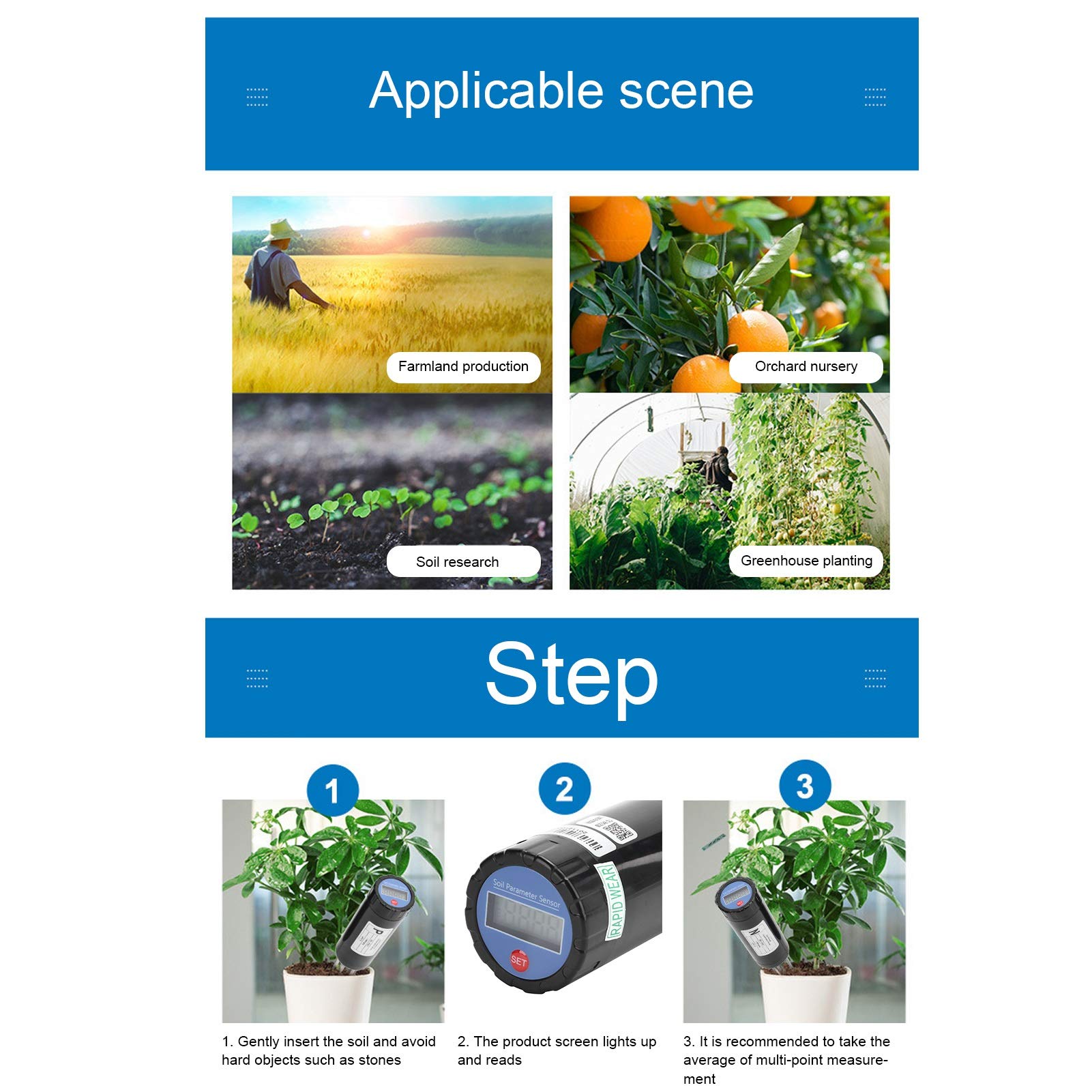 Digital Soil Tester Kit - NPK Meter Sensor for Nitrogen, Phosphorus & Potassium | Intelligent Nutrient Fertilizer Detector | Gardening Tool for Lawn, Farm & Indoor Plants | Perfect for Home Garden, Agriculture & Hydroponics Use