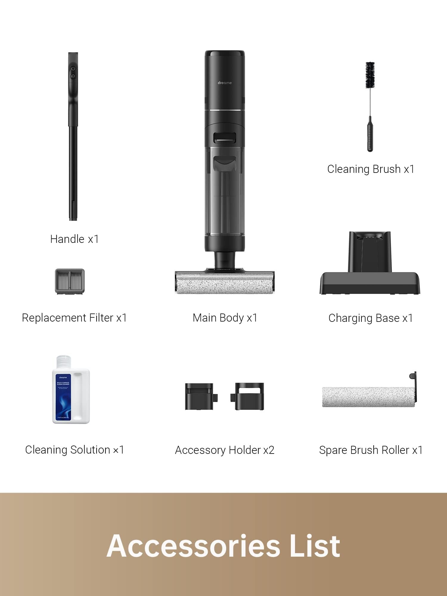 DREAME H12 PRO Cordless Wet Dry Vacuum Cleaner and Mop Combo, Smart Floor Cleaner for Hardwood & Tile Floors, One-Step Edge-to-Edge Cleaning with Hot Air Drying - Perfect for Homes, Offices, and Pet Owners