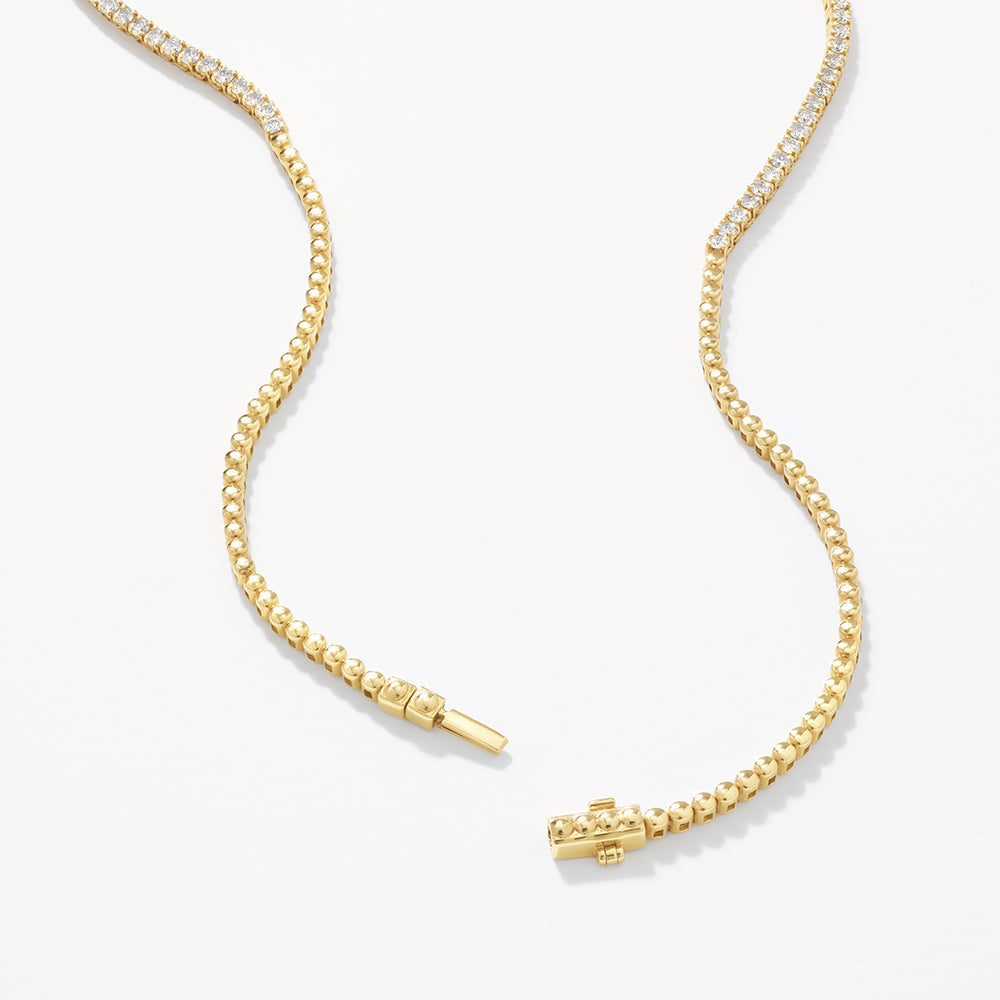 10K Gold Diamond Tennis Necklace for Women - Elegant Layered Jewelry for Weddings, Parties & Special Occasions