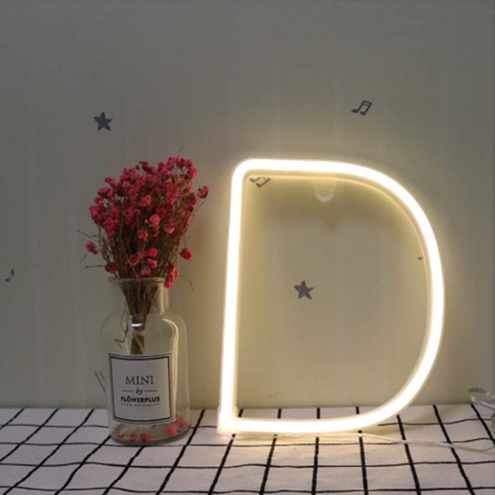 Custom LED Neon Sign - Warm White Alphabet Wall Art for Home, Wedding, Birthday & Christmas Decor | Perfect for Bar, Club & Party Lighting | Energy-Saving Dimmable Night Light