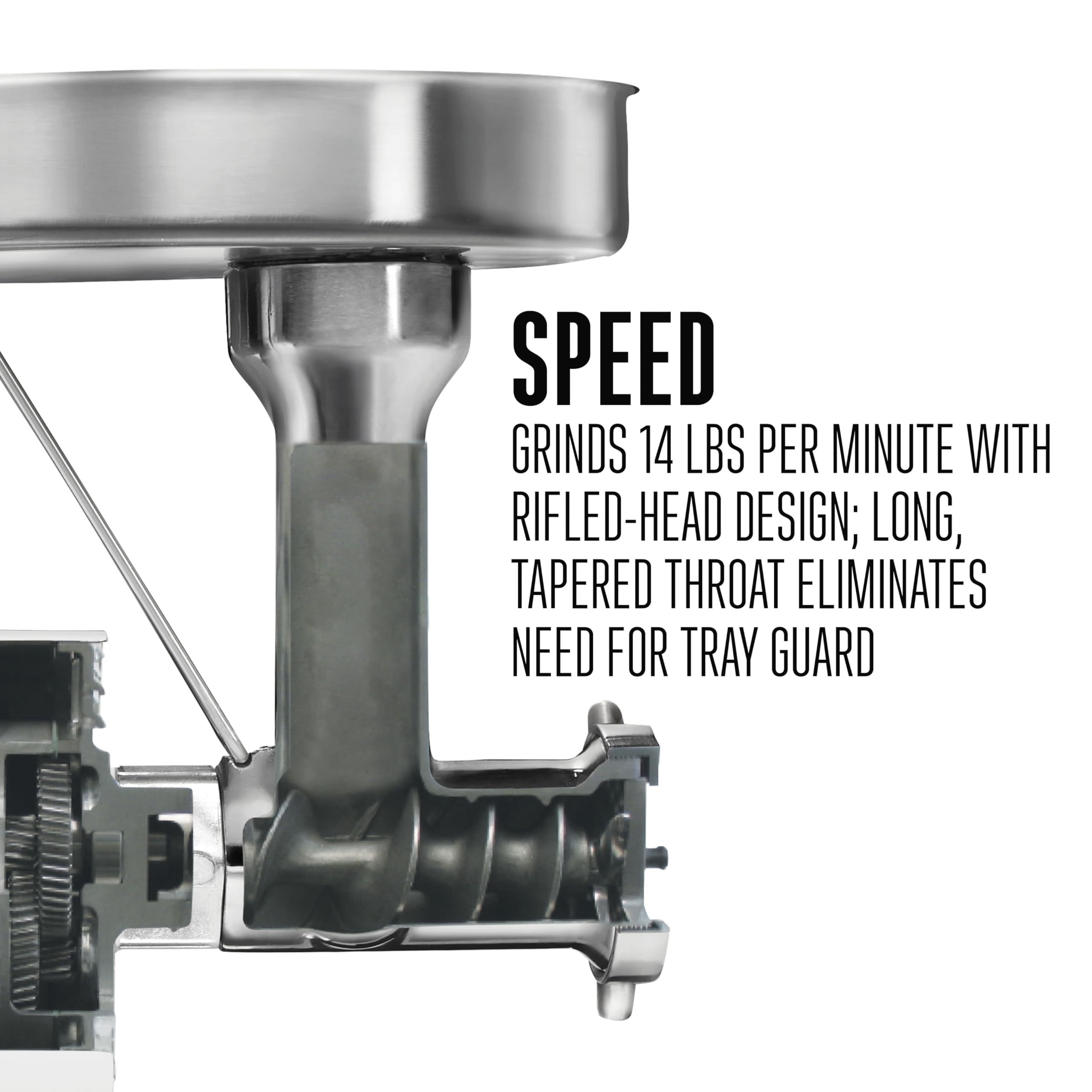 Weston Pro Series 1120W Commercial Electric Meat Grinder - 1.5HP Heavy Duty Stainless Steel - Grinds 14lbs Per Minute (Model 10-2201-W) - Perfect for Butcher Shops, Restaurants & Home Meat Processing