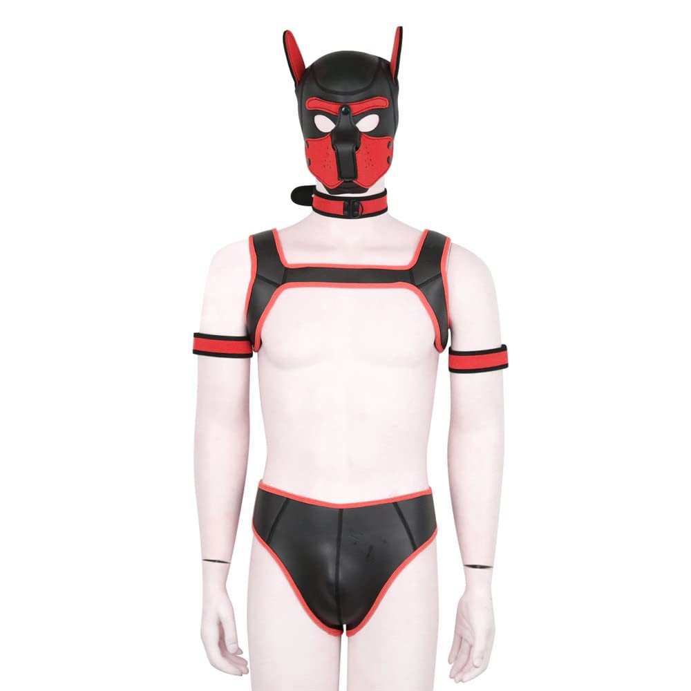 Halloween Dog Mask Costume with Panties & Shoulder Straps - Cute Puppy Outfit for Cosplay, Parties & Pet Events