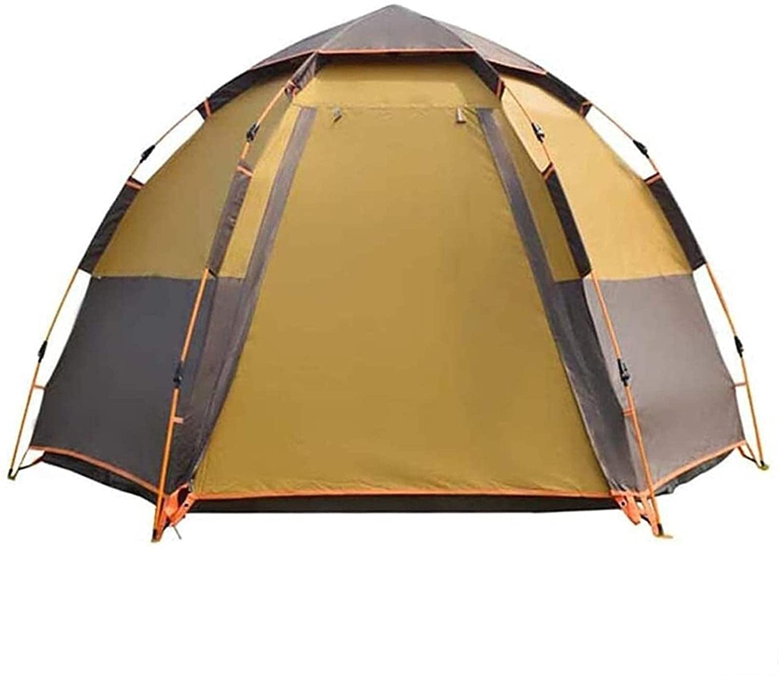 Zelt Camping Pop Up Tent Hydraulic Setup, Thickened Waterproof for 5-8 People - Perfect for Family Camping, Hiking & Outdoor Adventures - Yellow