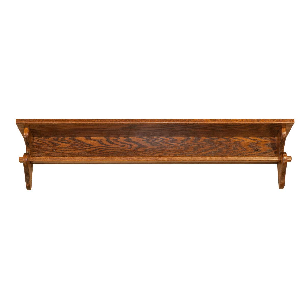 Amish Made Oak Wood Quilt Rack with Shelf - 60