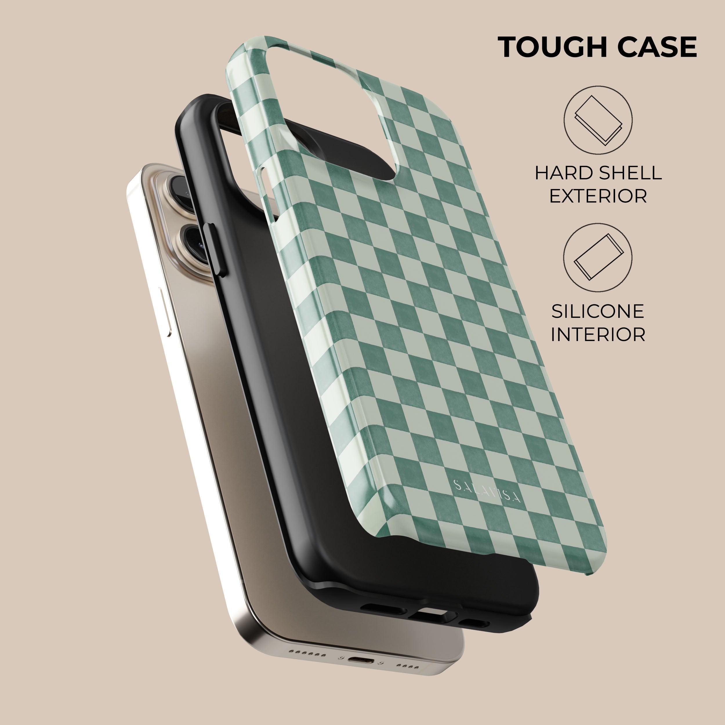 Premium Mint Green Serenity Phone Case - Shockproof & Slim Protective Cover for iPhone 15/14/13/12/11 Pro Max - Perfect for Everyday Use, Travel & Outdoor Activities