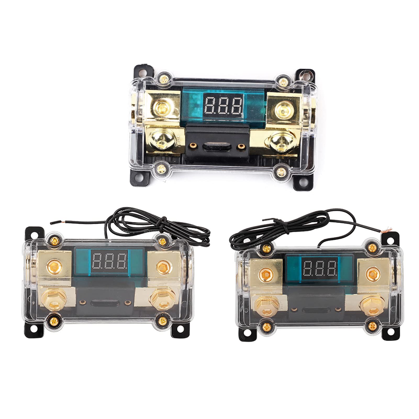 250A ANL Fuse Holder with Digital LED Display - 0/2/4 Gauge In/Out Car Audio Power Distribution Block for Stereo Systems - Perfect for Car Audio Upgrades, Bass Boosters & Amplifier Installations